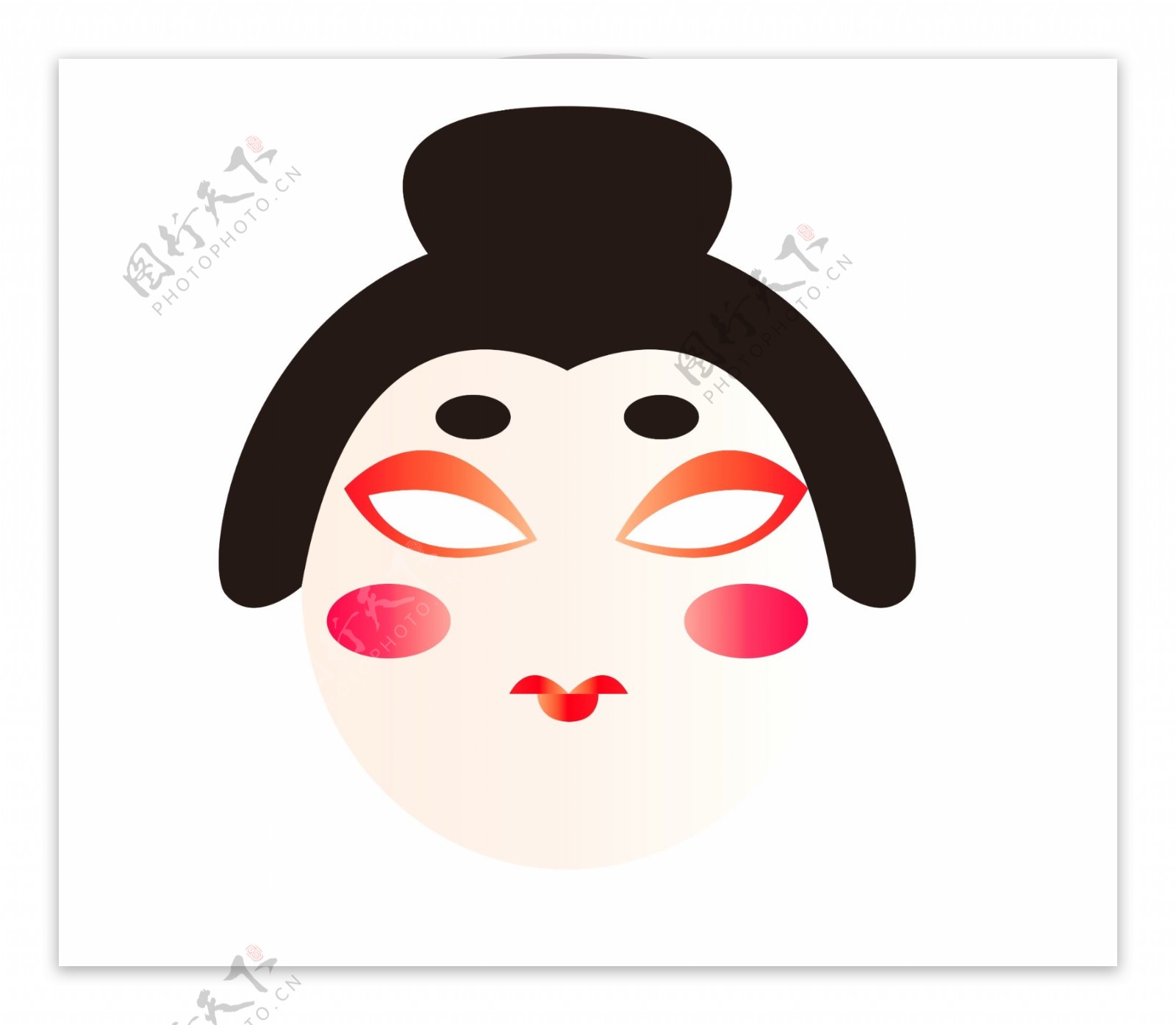 日本妇女头像插画