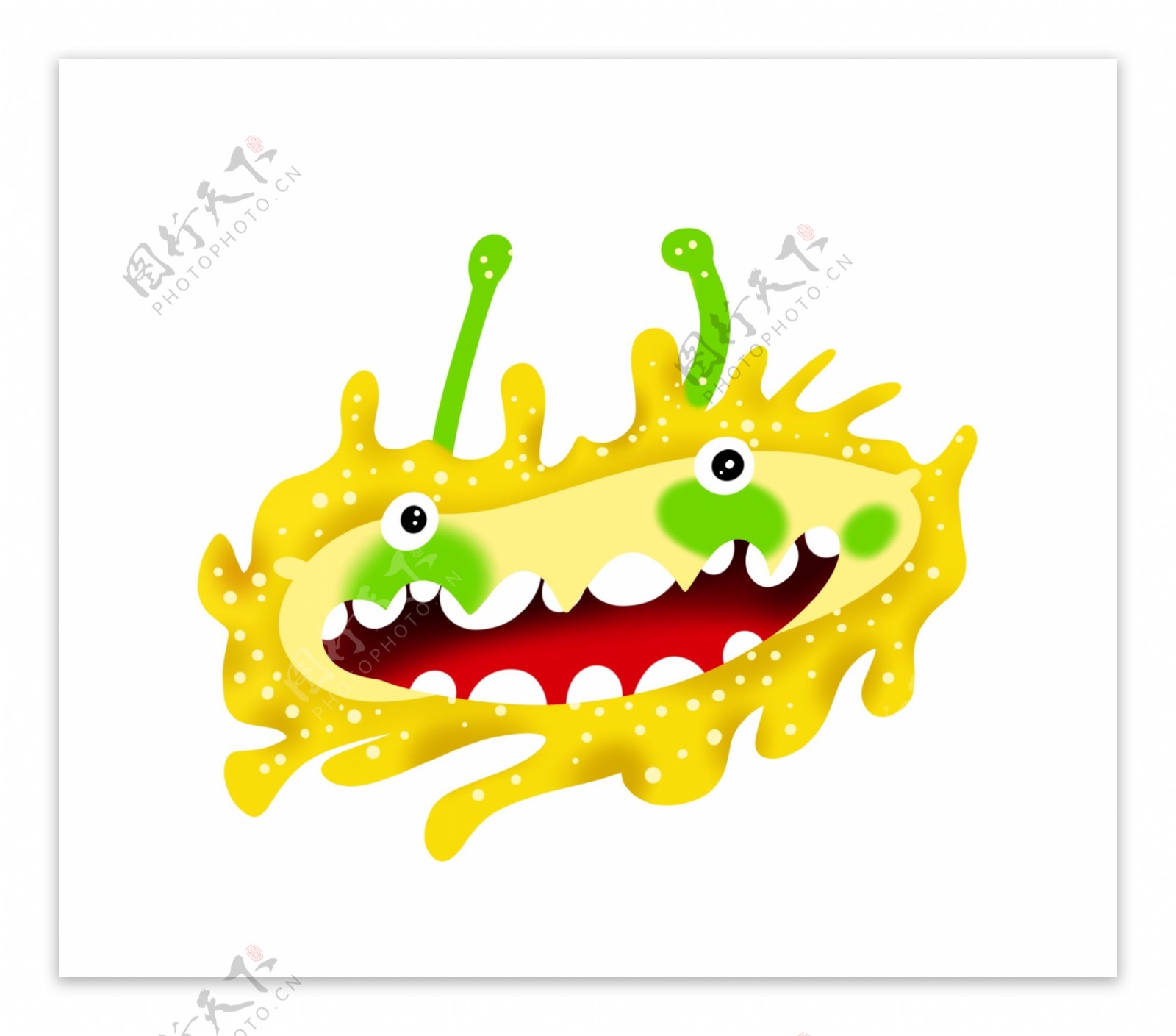 卡通黄色细菌插画