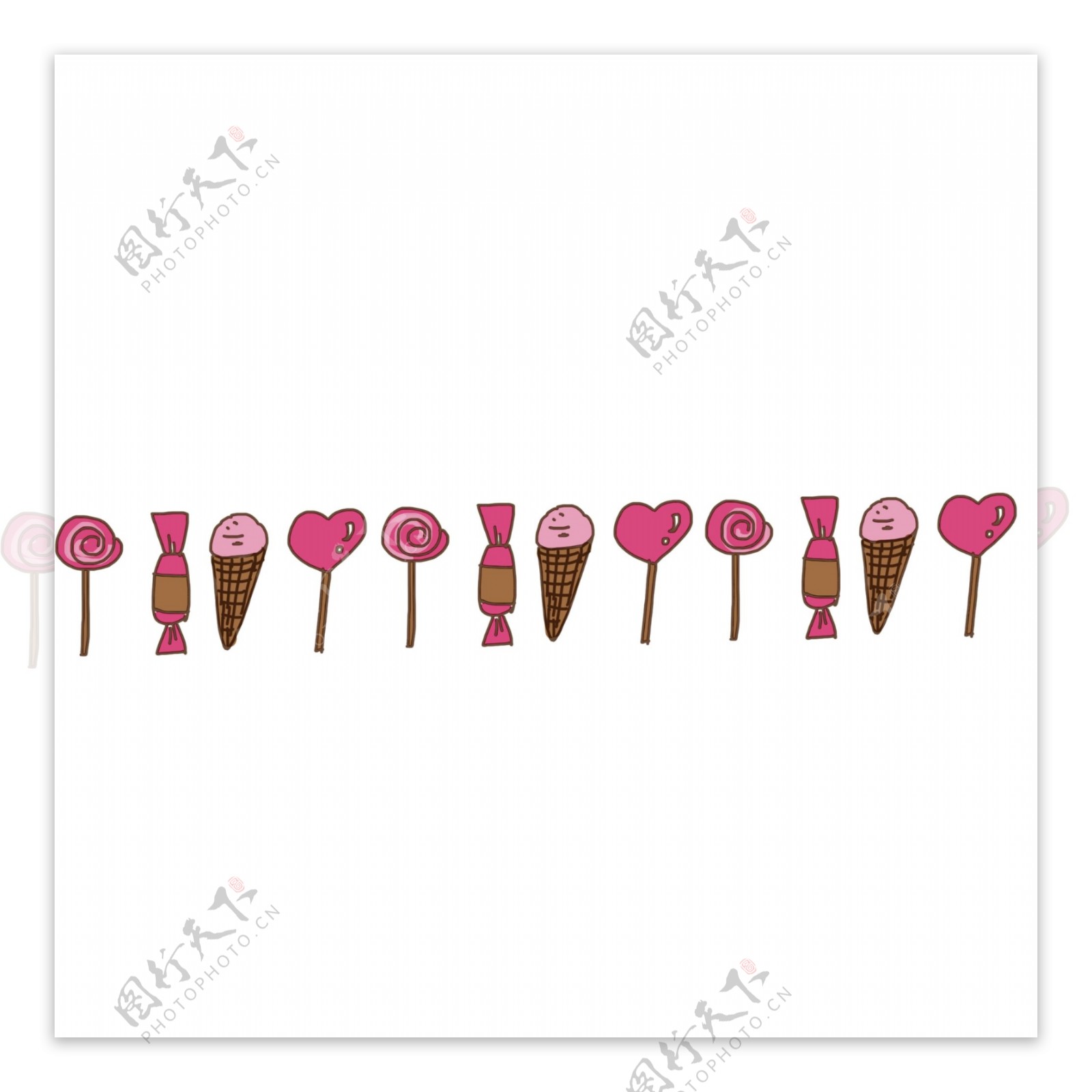 冰淇淋糖果分割线插画
