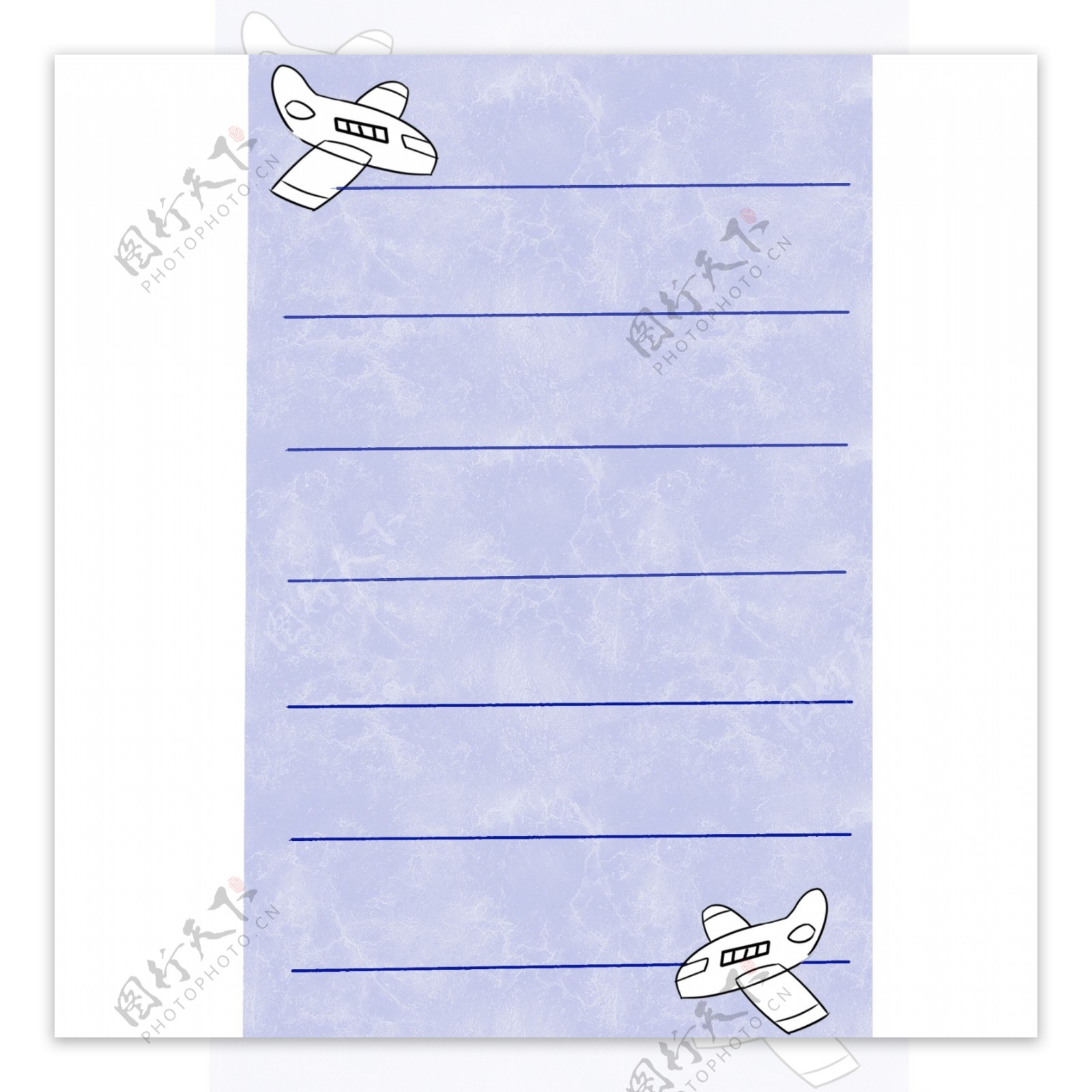 原创清新飞机素材壁纸信纸