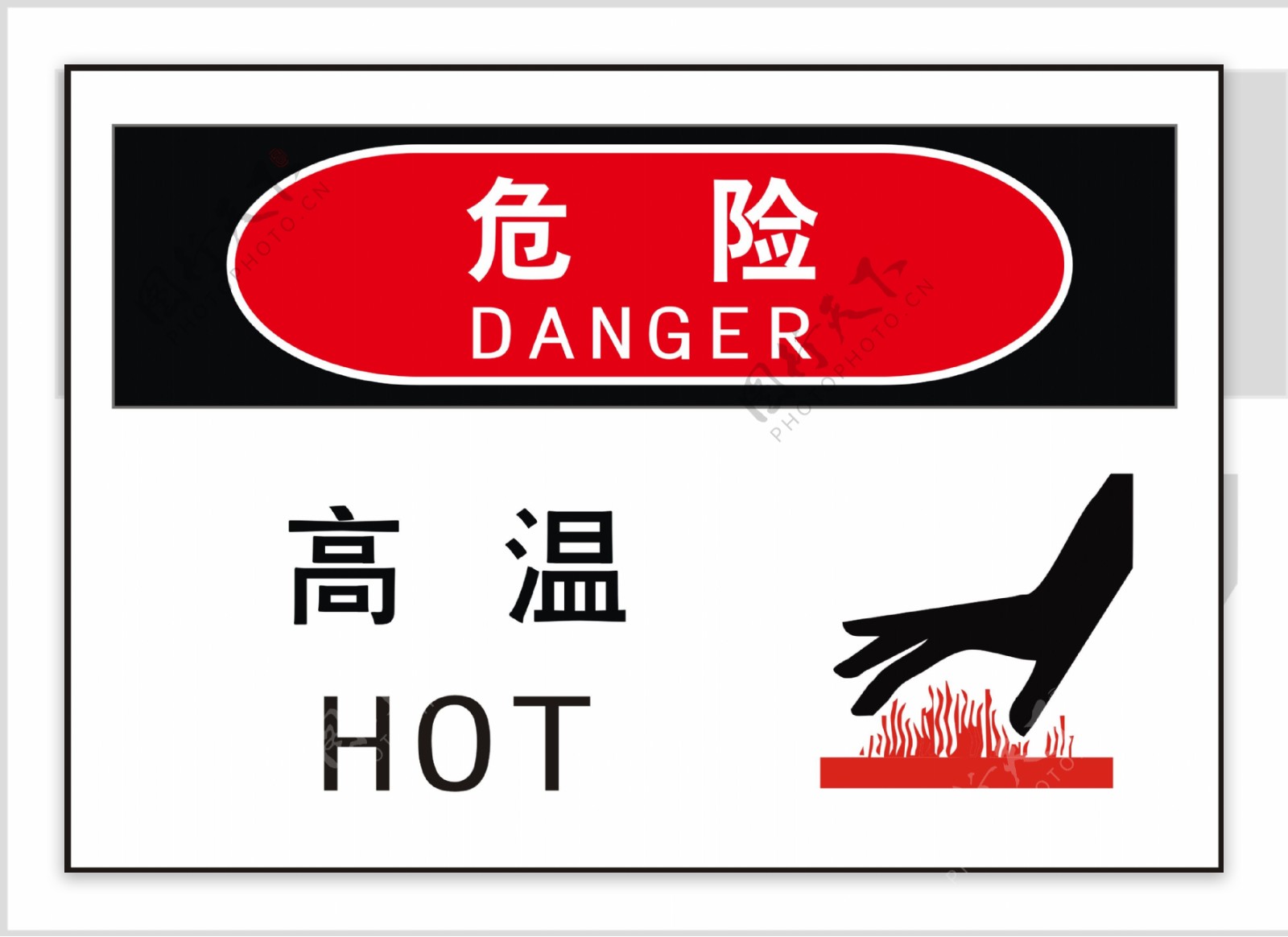 标识牌高温危险