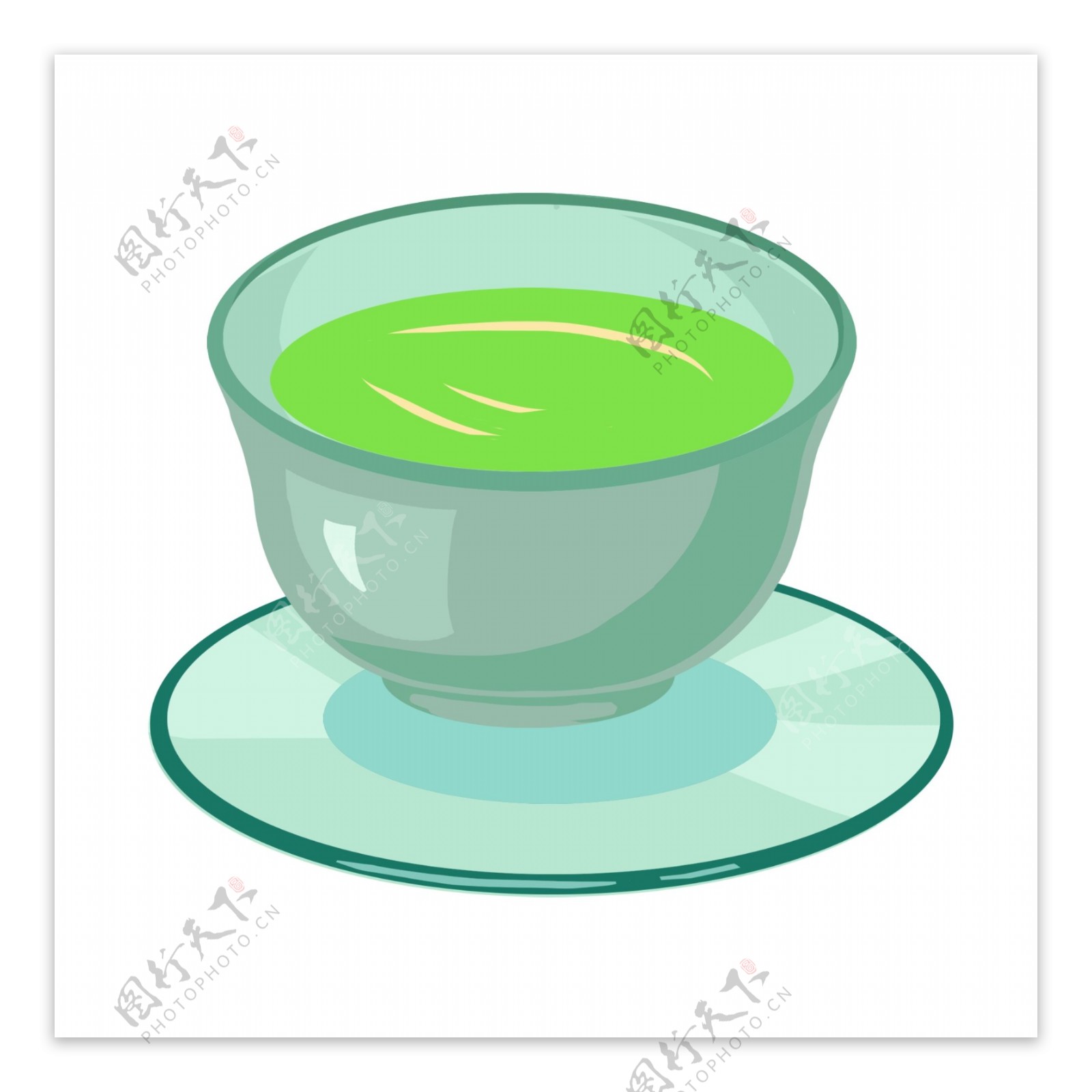 清明节手绘古风茶具元素茶杯