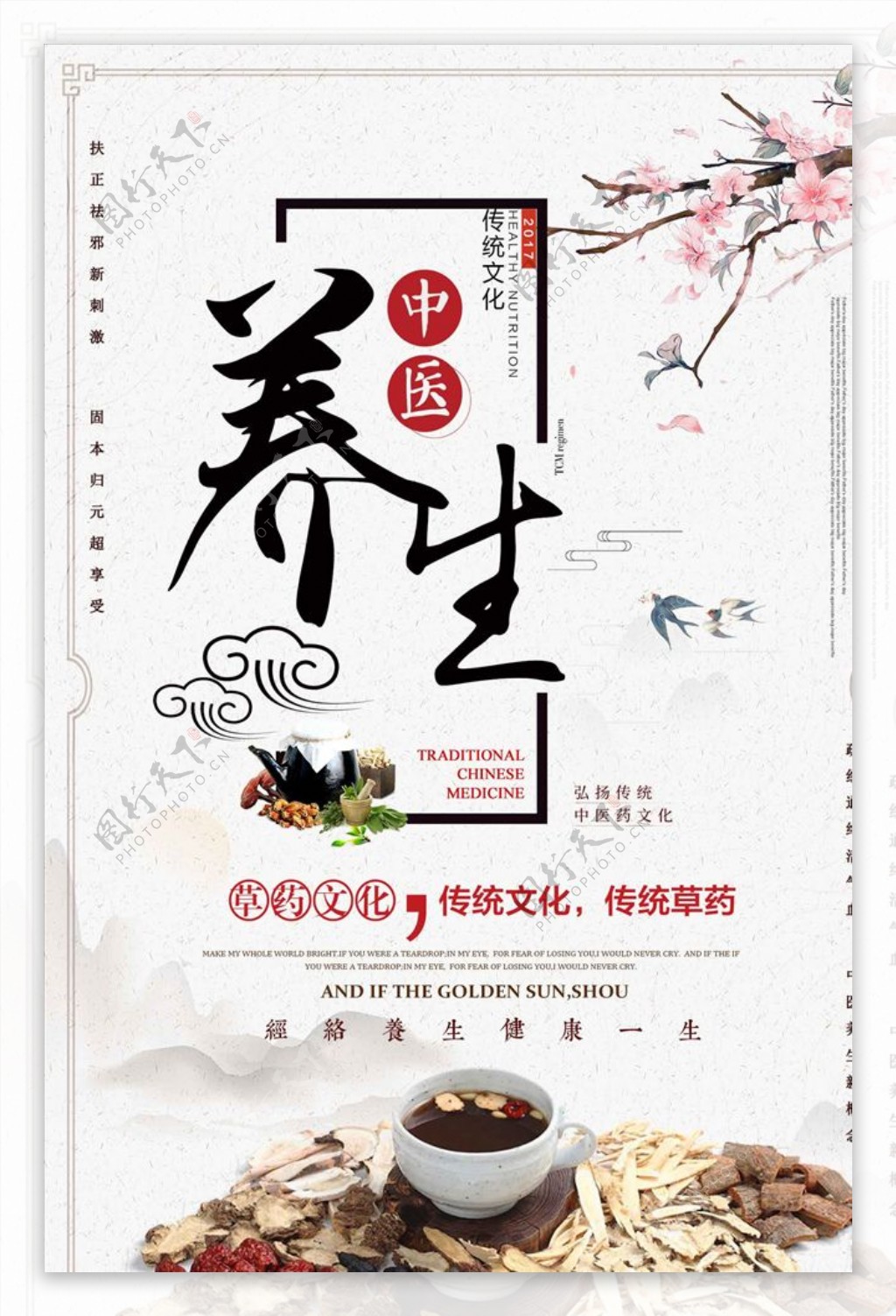 传统文化中国风中医养生宣传海报