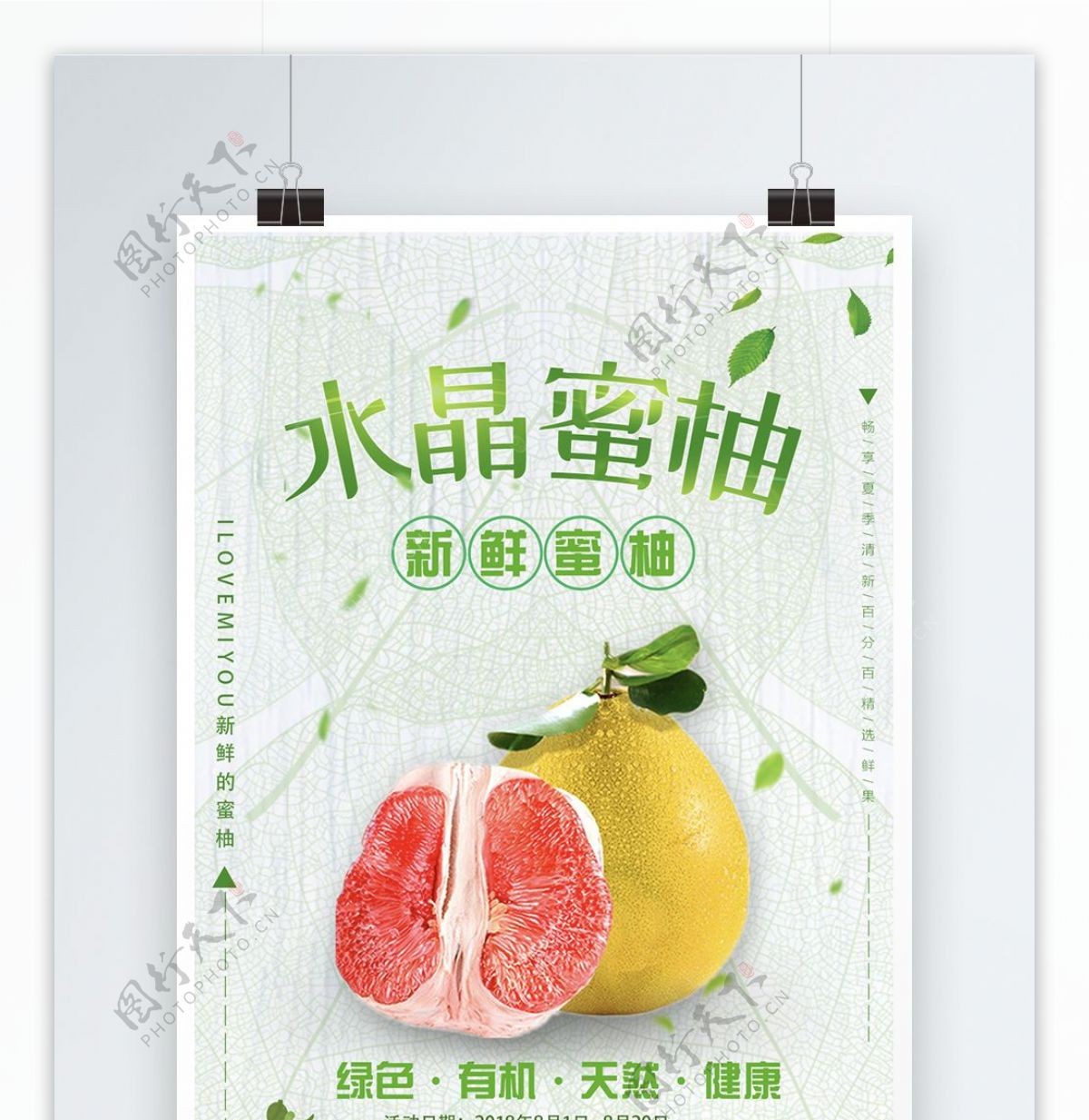 柚子水果海报设计