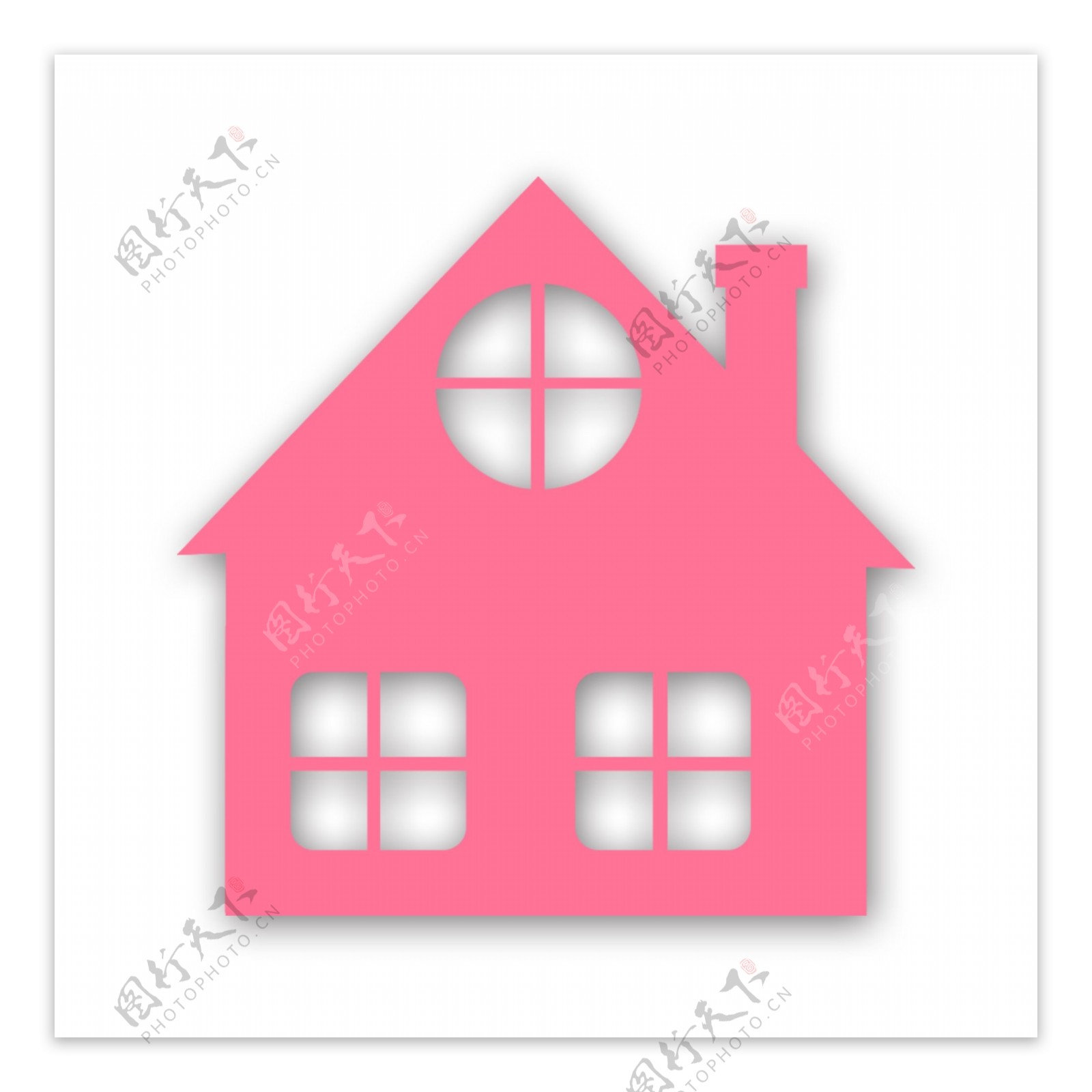 可爱粉色门楼建筑png元素