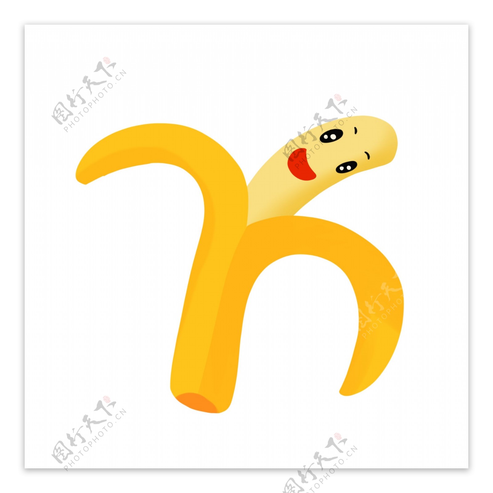 手绘卡通水果可爱笑脸香蕉