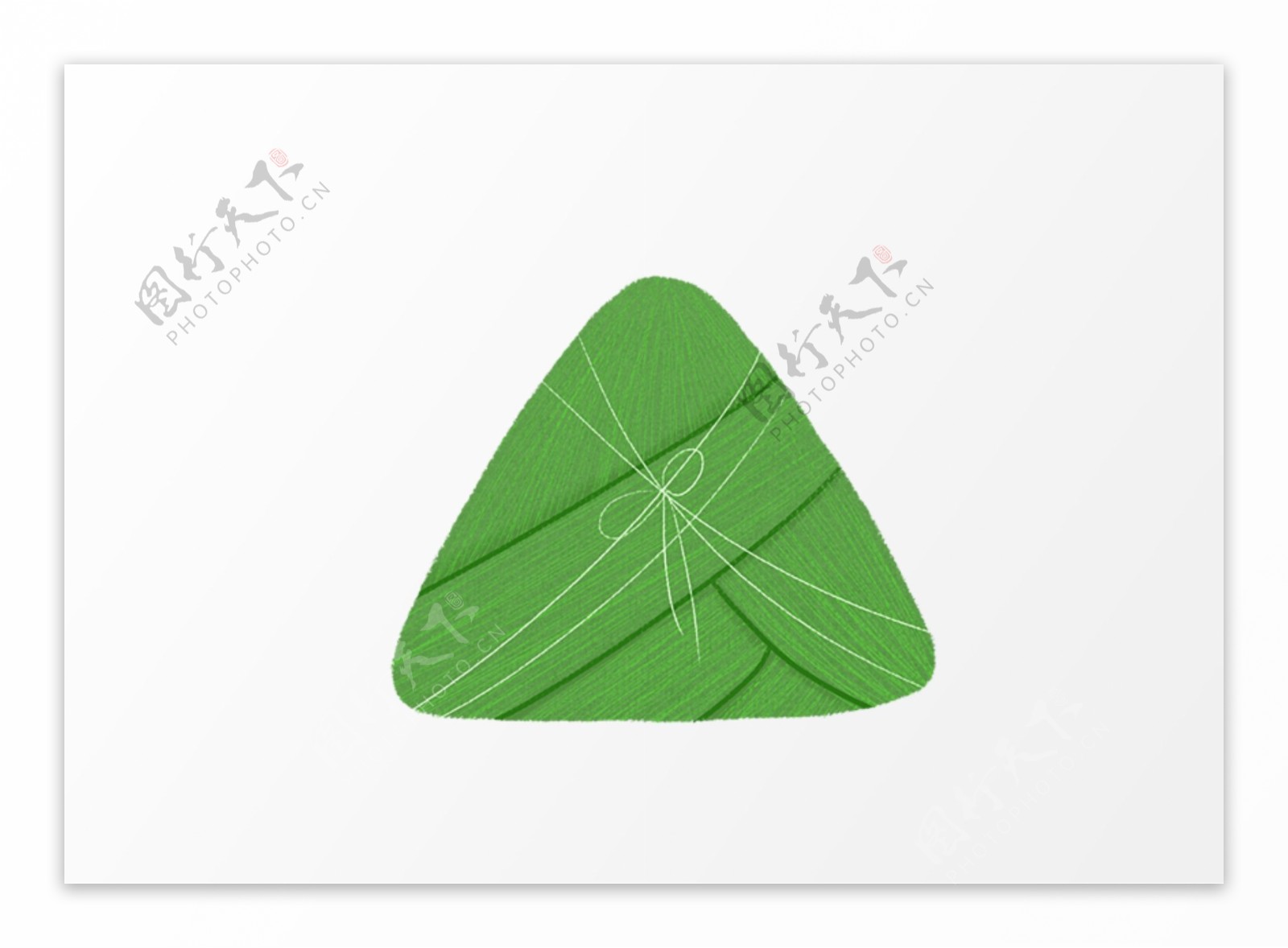 绿色粽子插画手绘风格端午素材