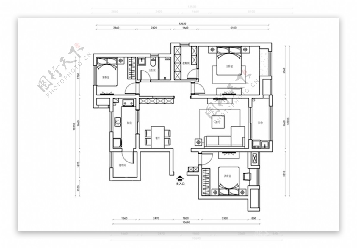 住宅CAD家装平面图