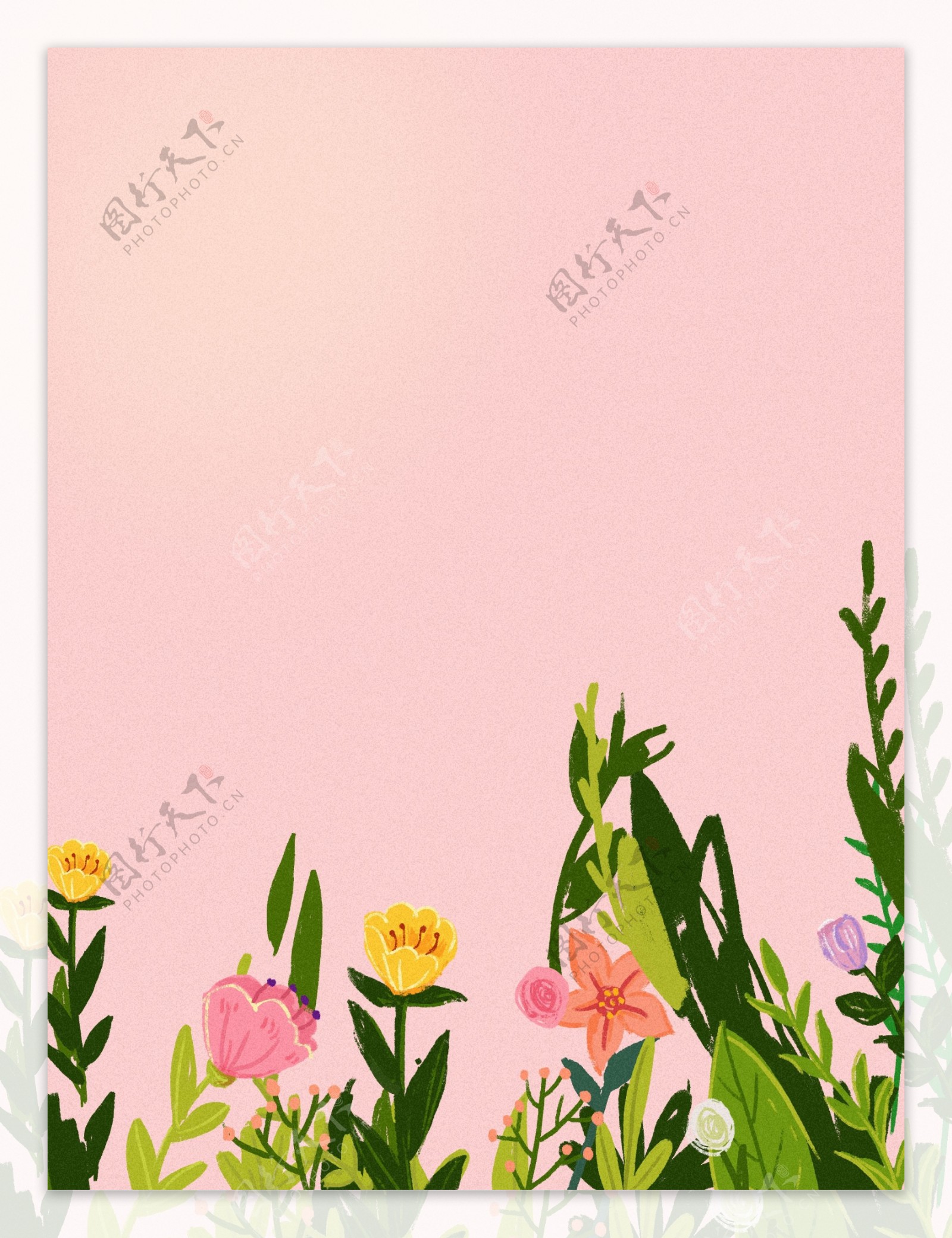 粉色温馨花束520节日表白背景设计