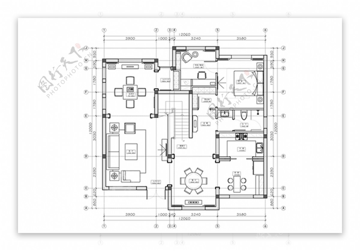 别墅住宅户型CAD平面方案