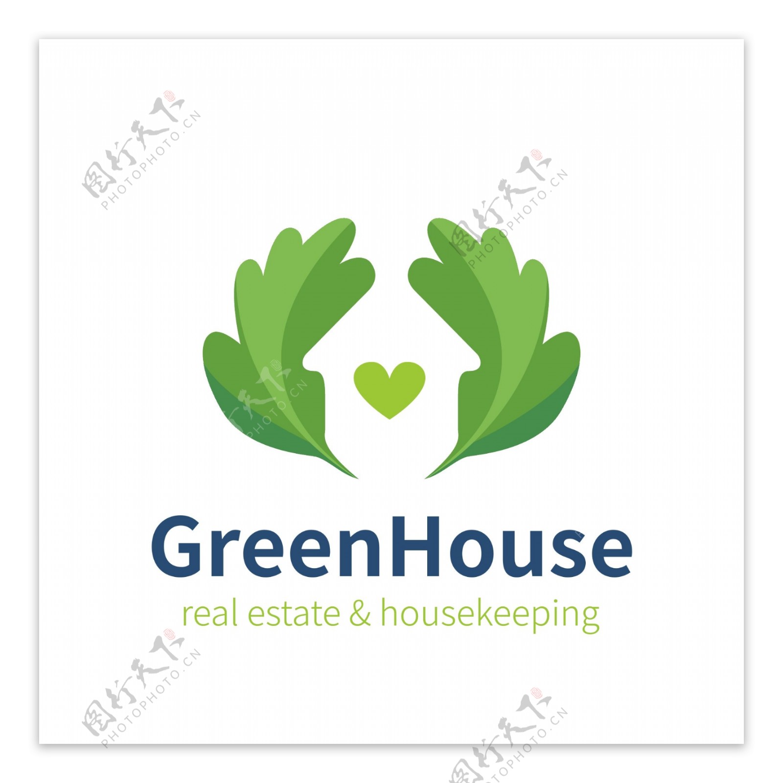 绿色清新地产房产logo模板
