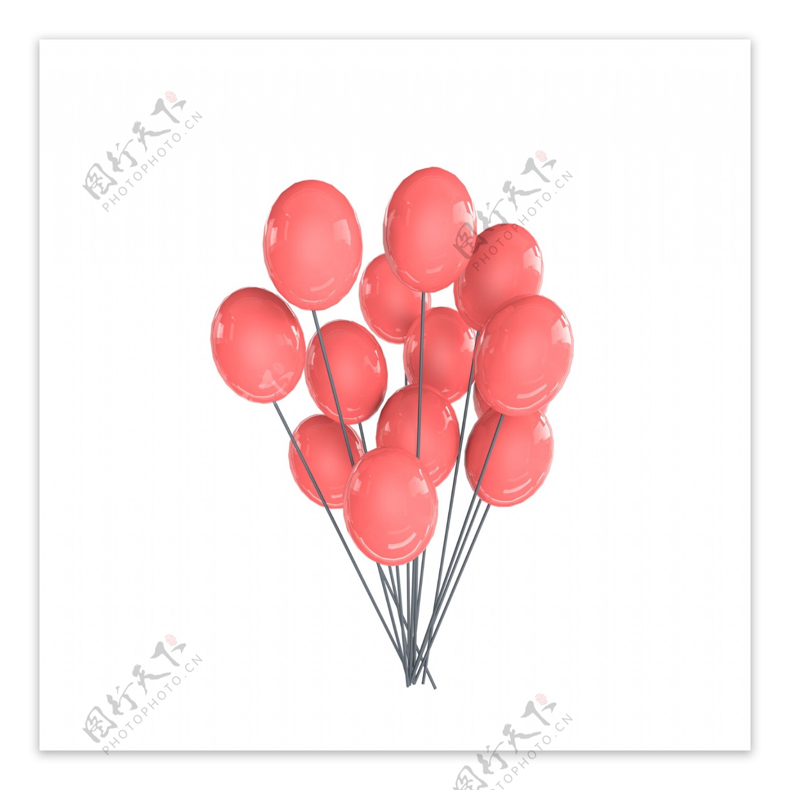 3D纯色气球生日礼物生日元素