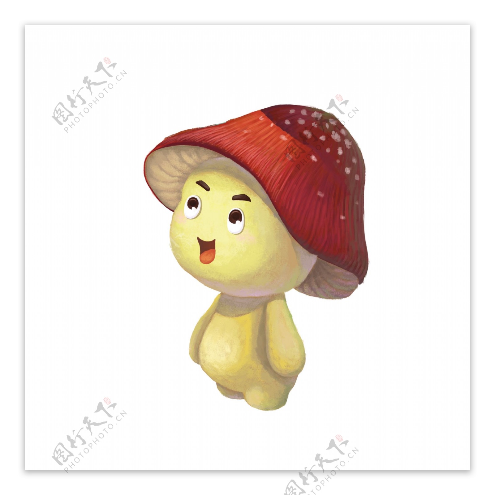 卡通可爱一个蘑菇男孩