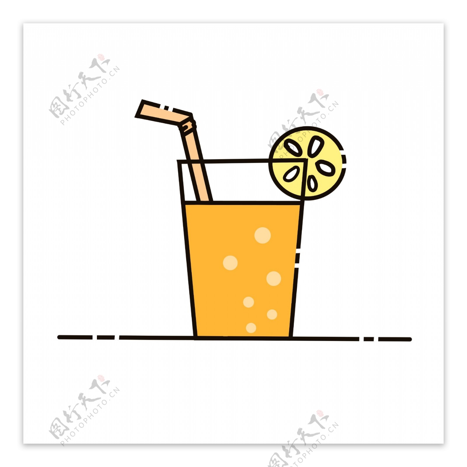 夏天果汁柠檬橙汁饮料冷饮