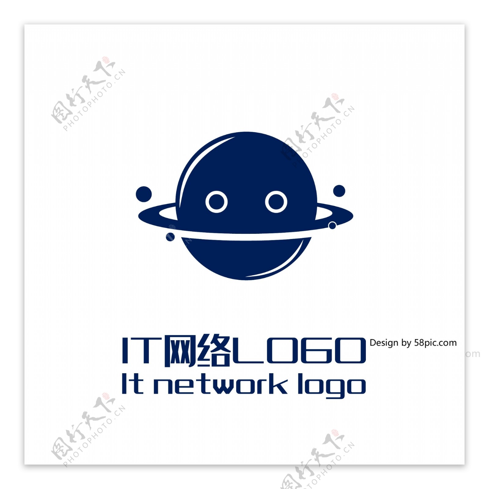原创创意简约星球吉祥物IT网络LOGO