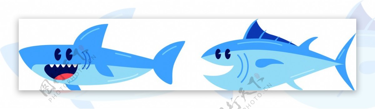 蓝色鱼类鲨鱼鲸鱼海洋