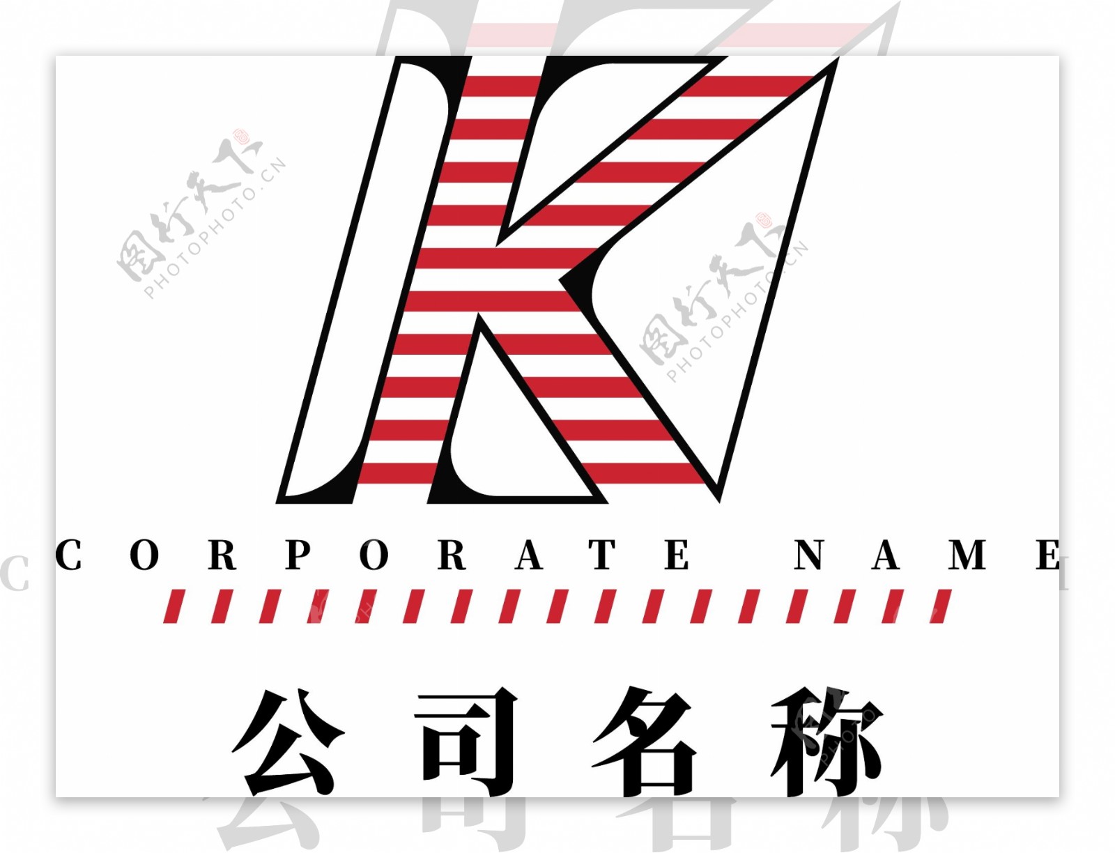 字母K图形变形logo