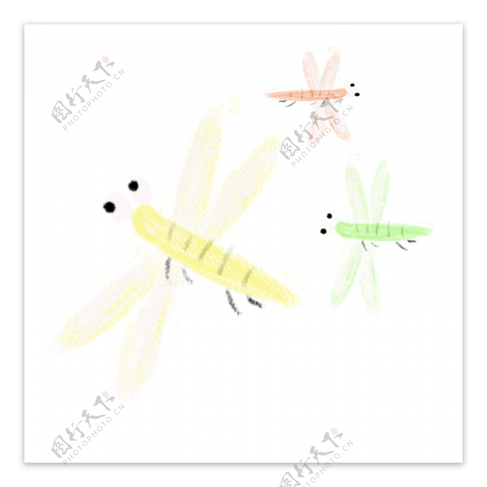 彩色卡通小蜻蜓装饰