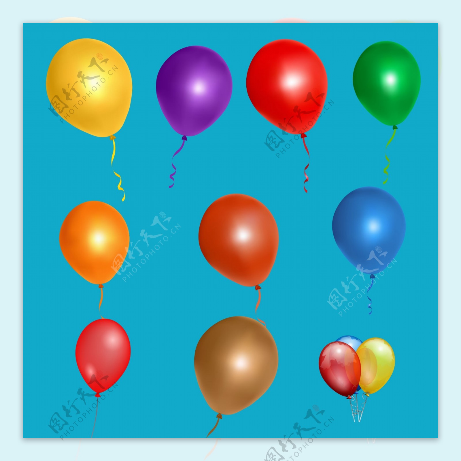 彩色卡通儿童气球装饰