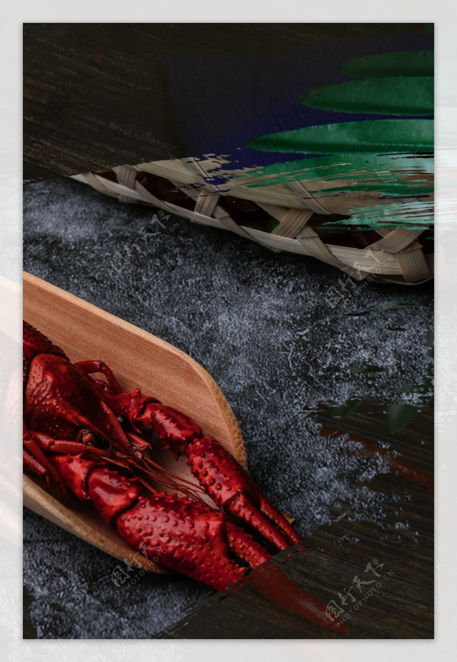 小龙虾简约大气美食促销背景海报
