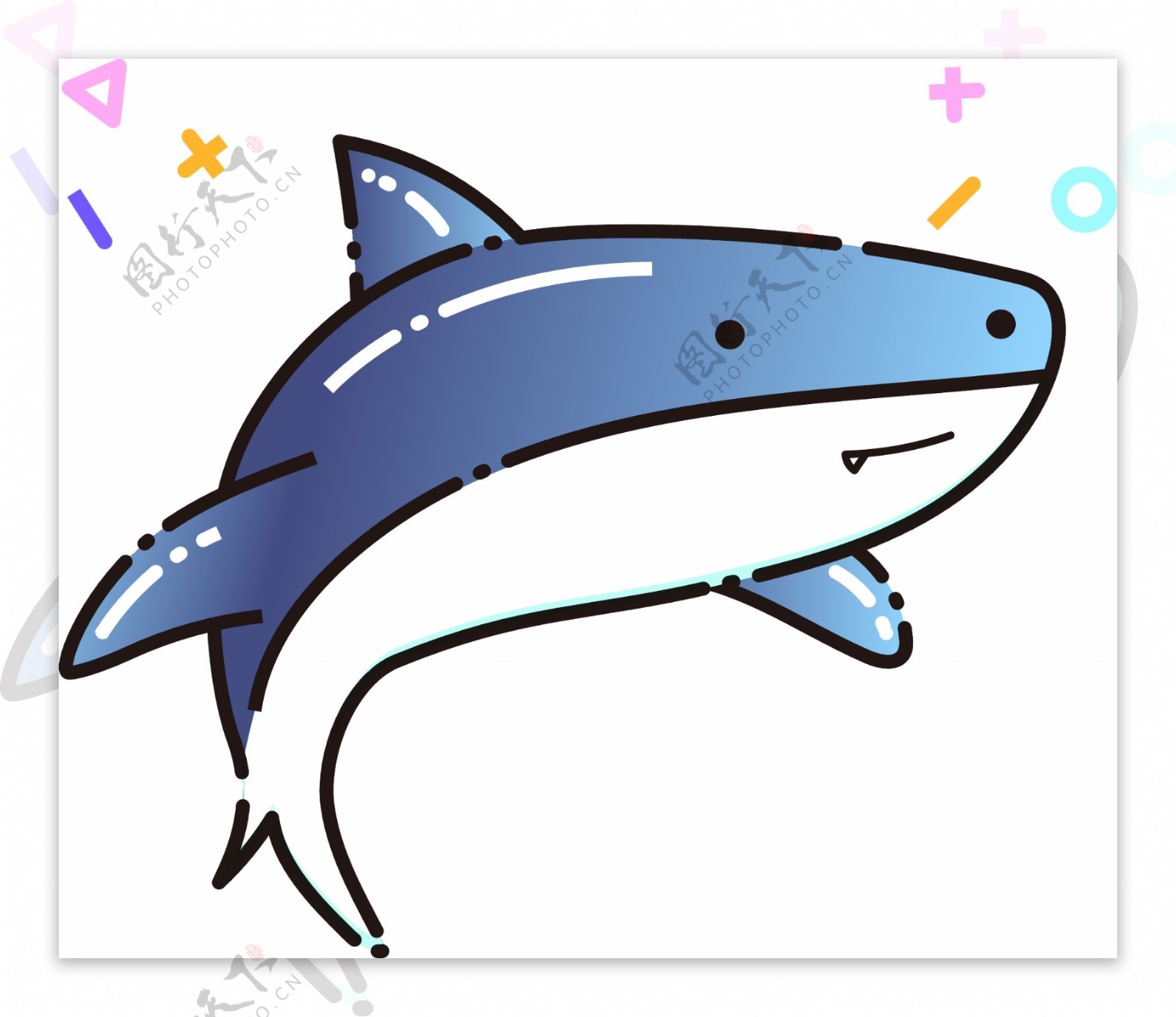 可爱蓝色鲨鱼