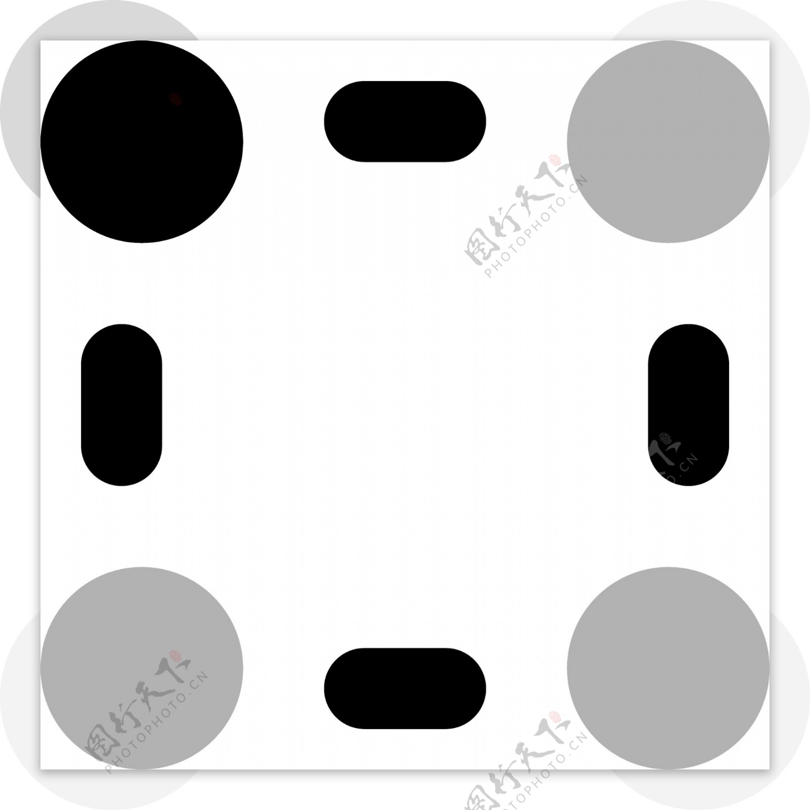 卡通黑灰色圆点正方形符号图标