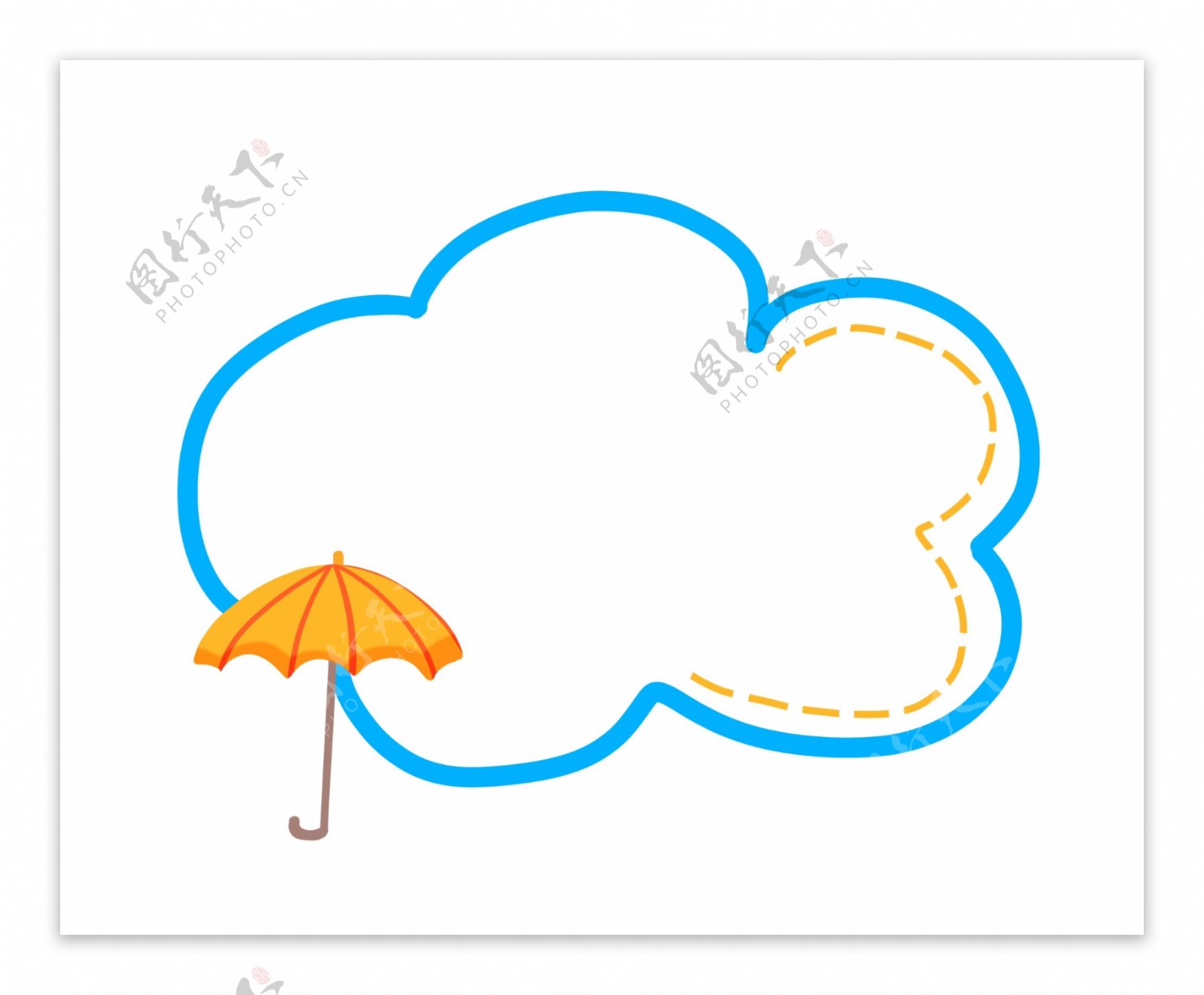 雨伞边框装饰插画