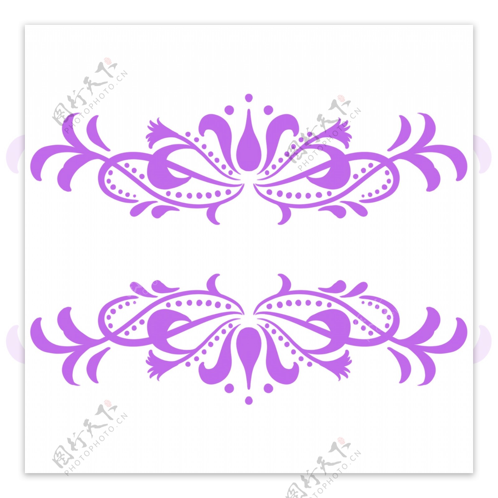 欧式紫色花纹装饰