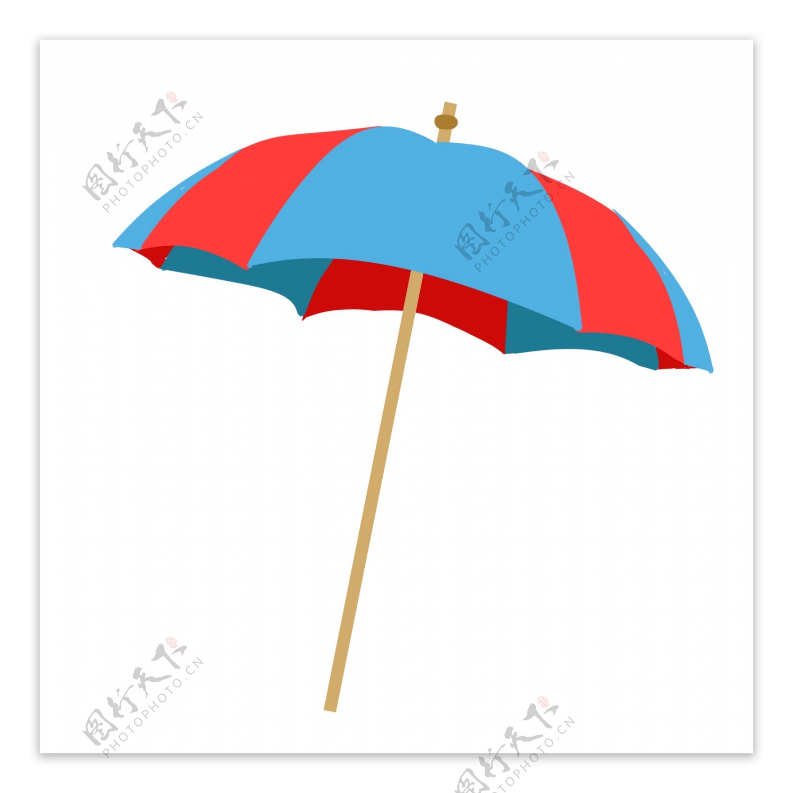 红蓝色卡通遮阳伞