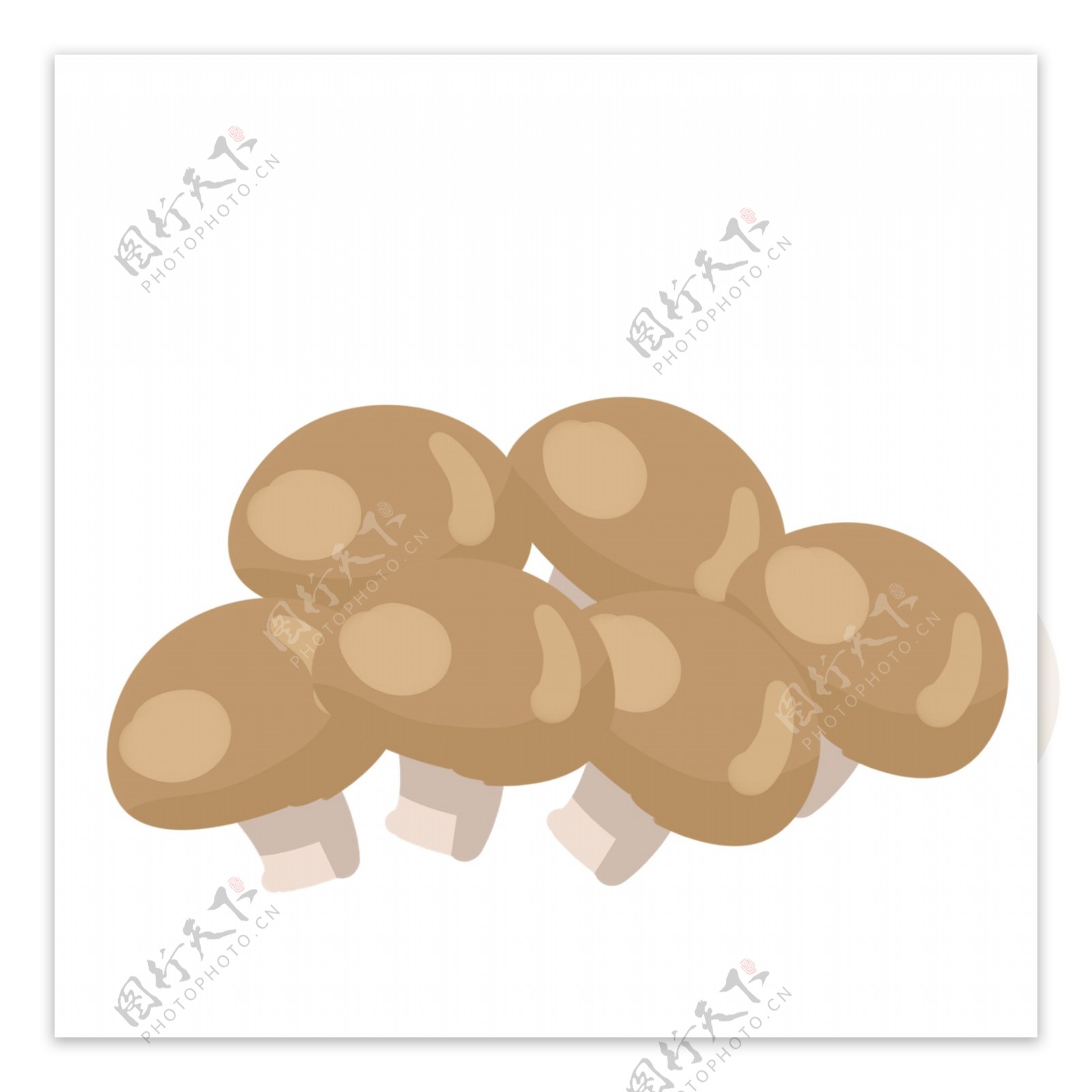 棕色卡通蘑菇