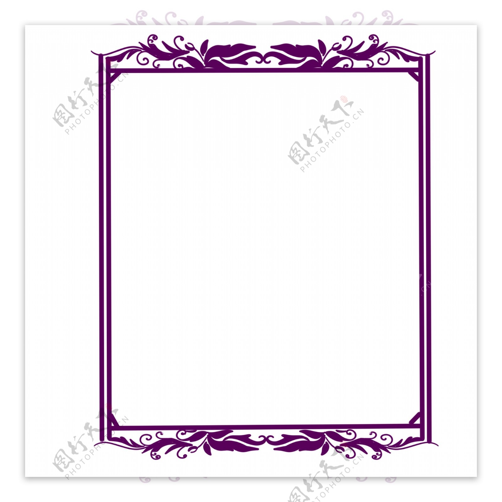 紫色的花纹的边框