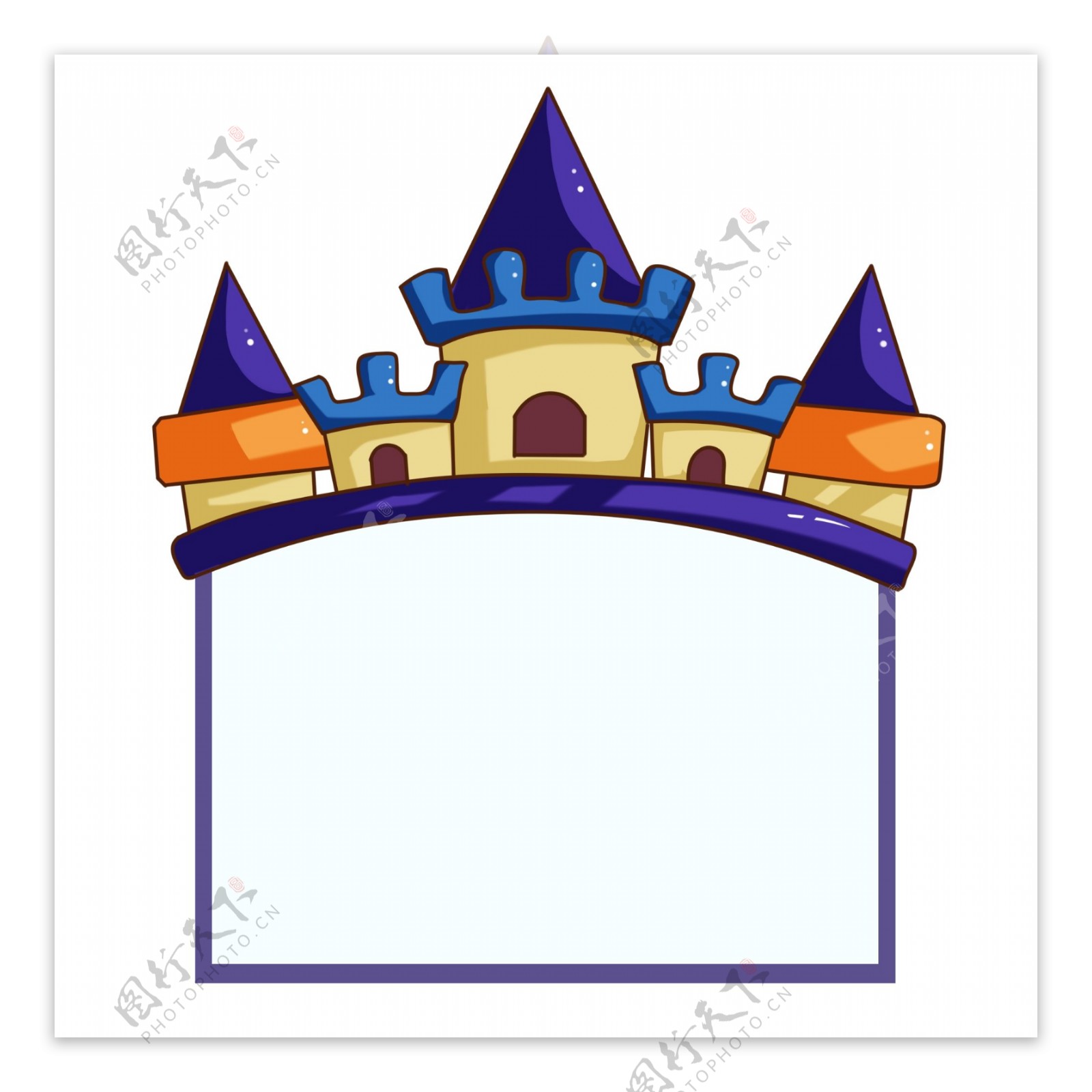 城堡边框装饰插画