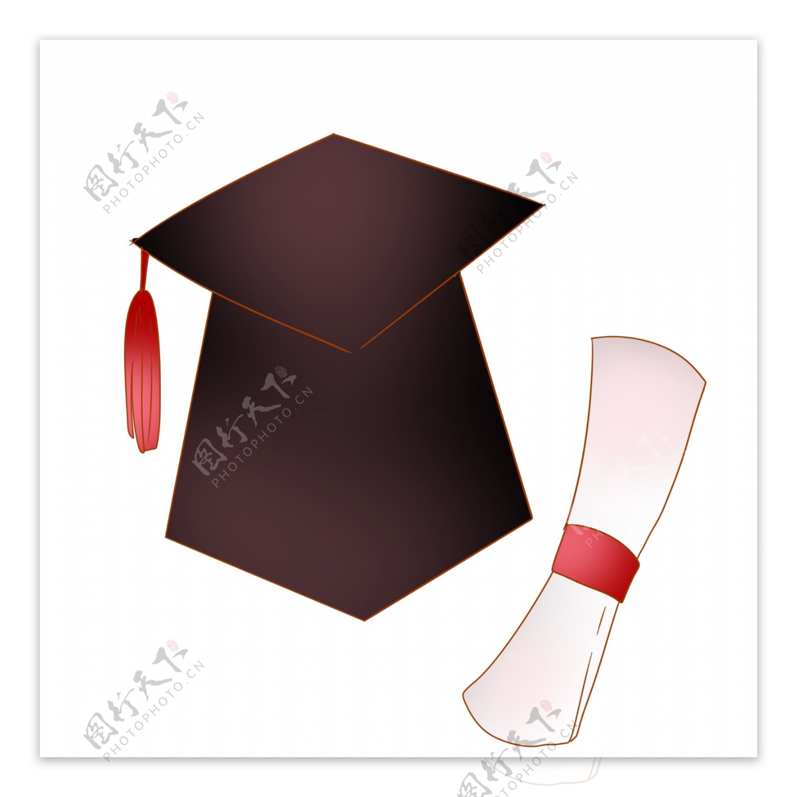 毕业书帽子图案