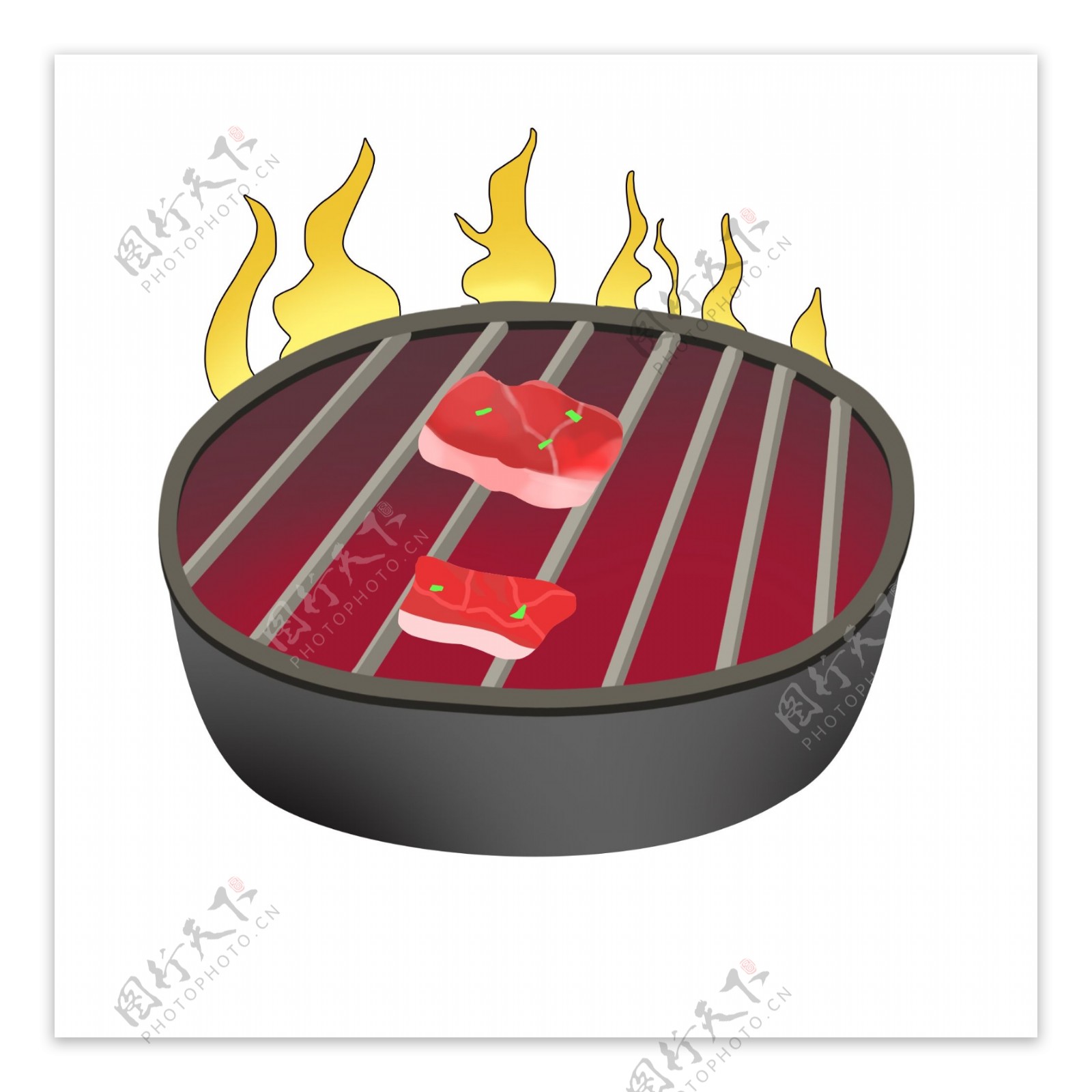 美味的碳火烧烤插画