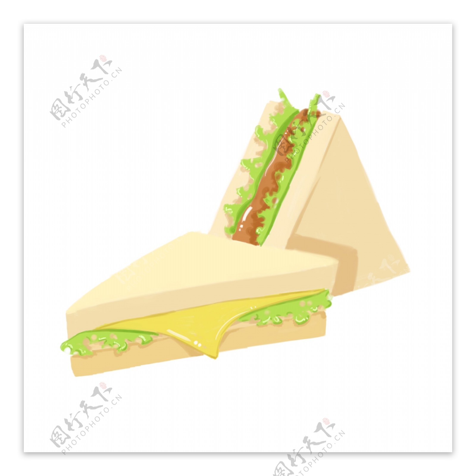 小吃三明治的餐具