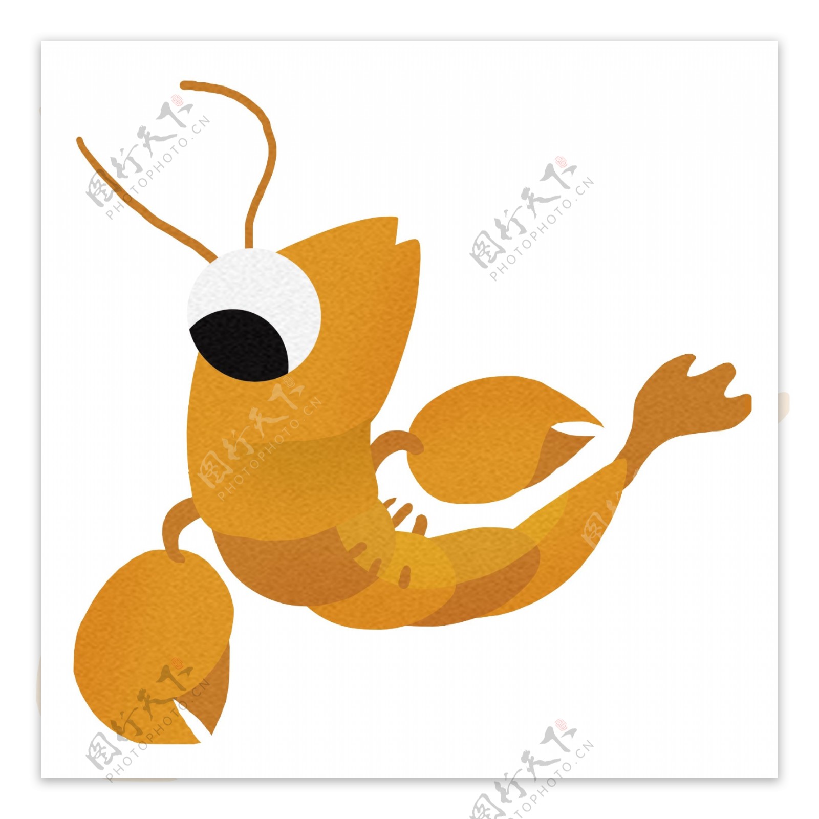 龙虾动物卡通插画