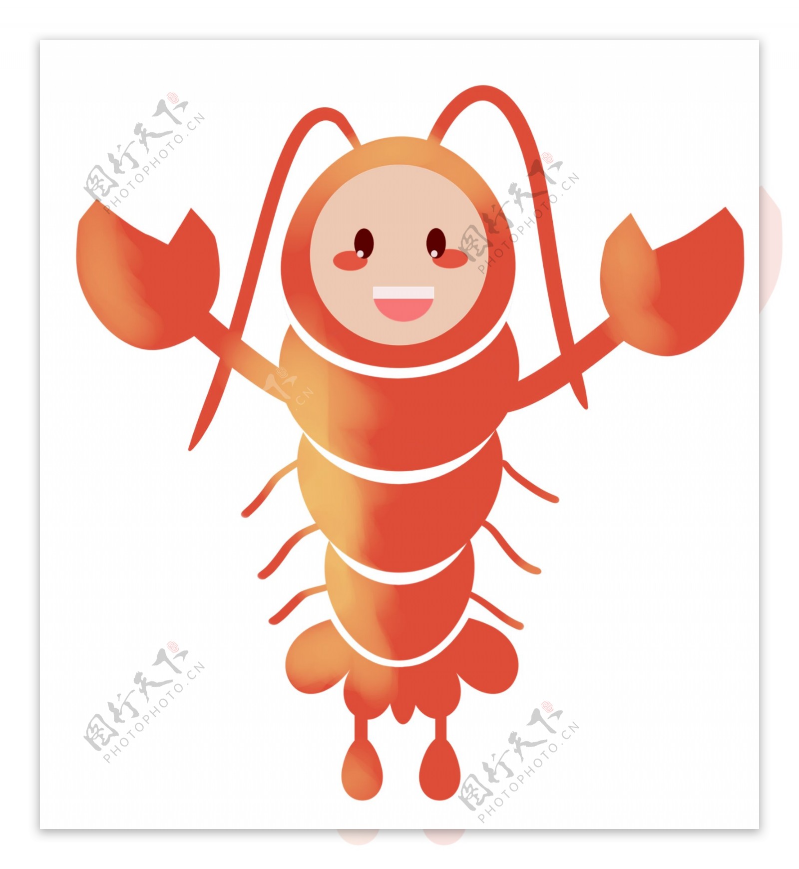 生气的龙虾装饰插画