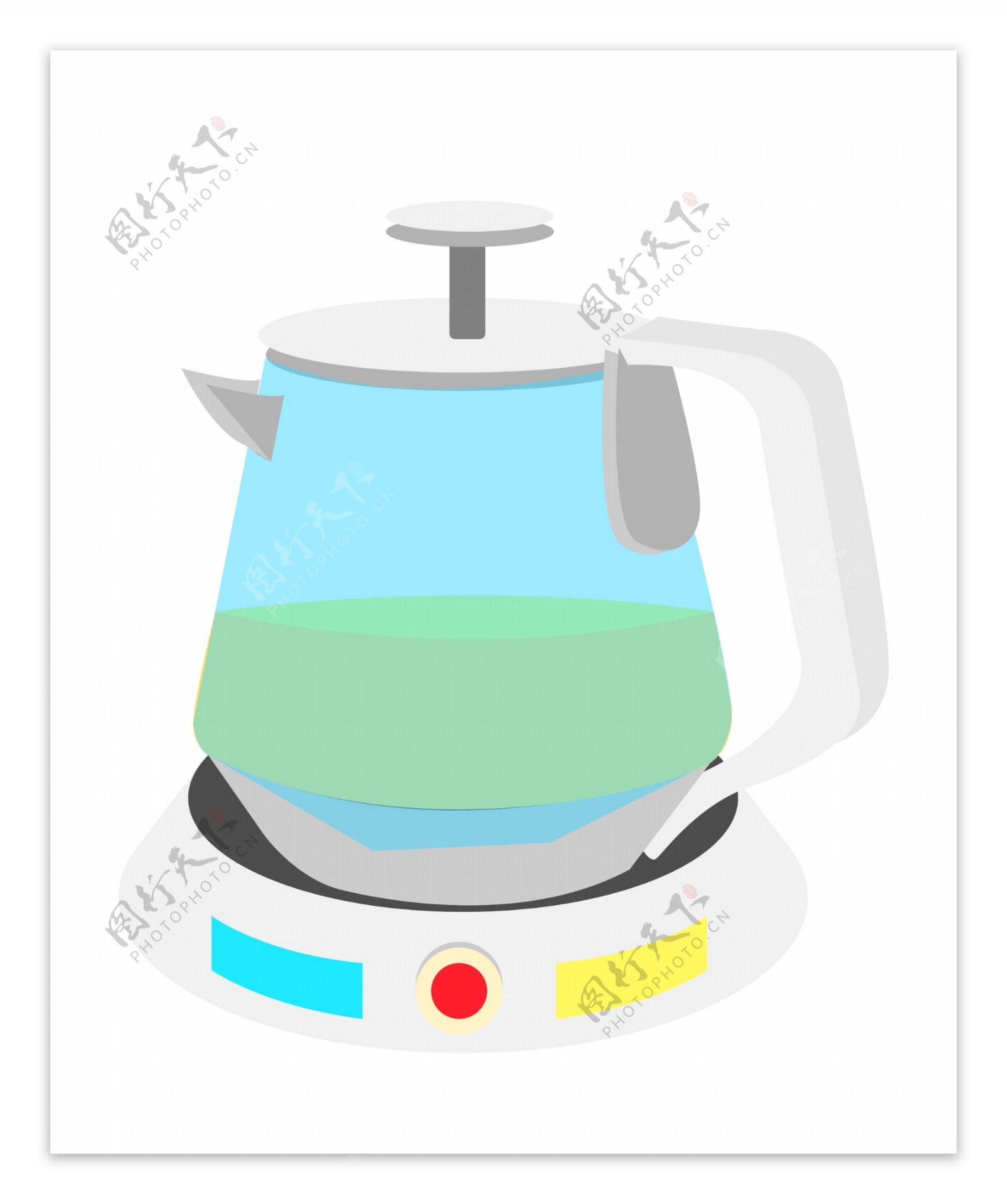 白色的煮茶器插画