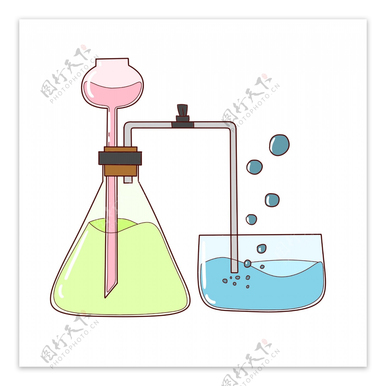化学瓶子装饰插画