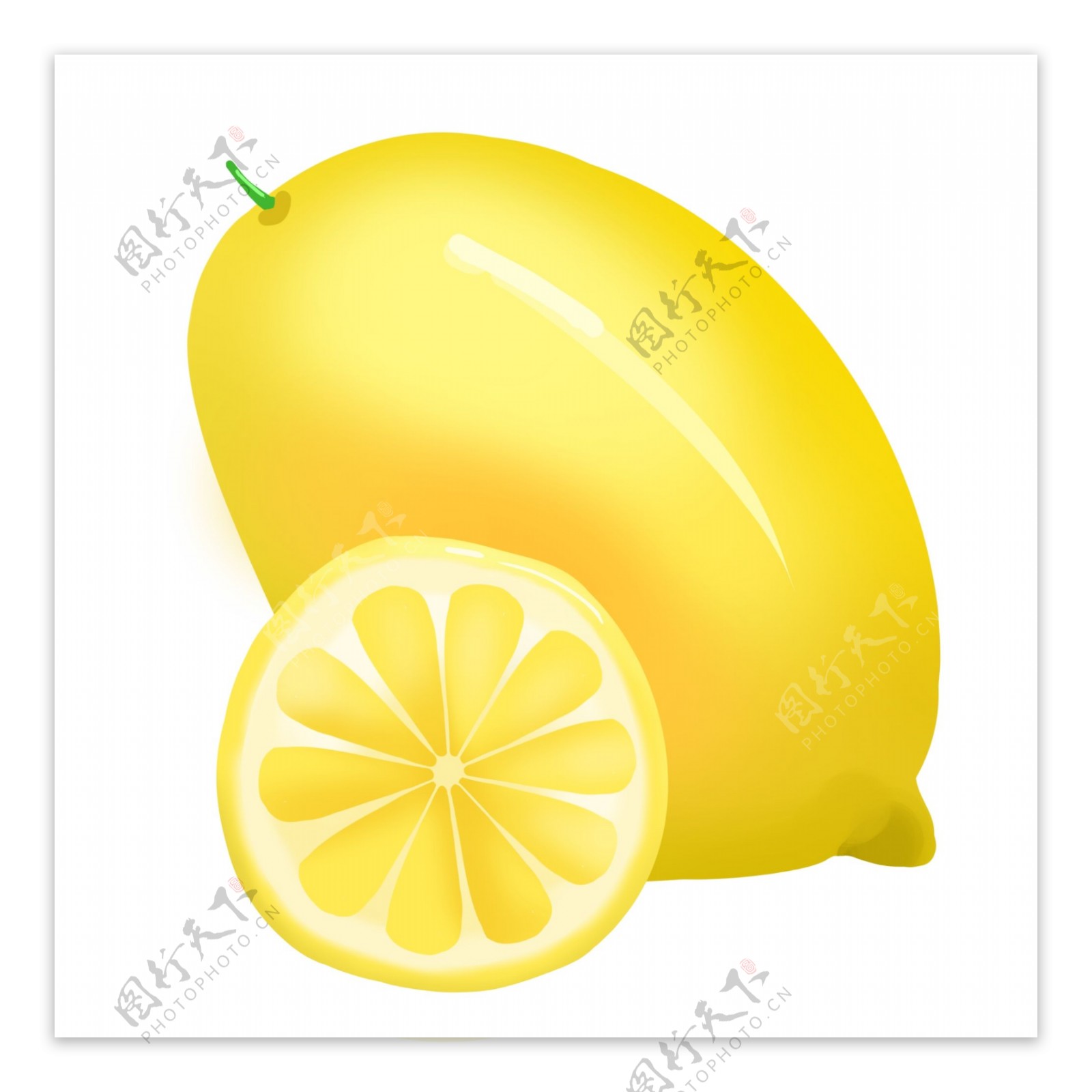 黄色的柠檬装饰插画