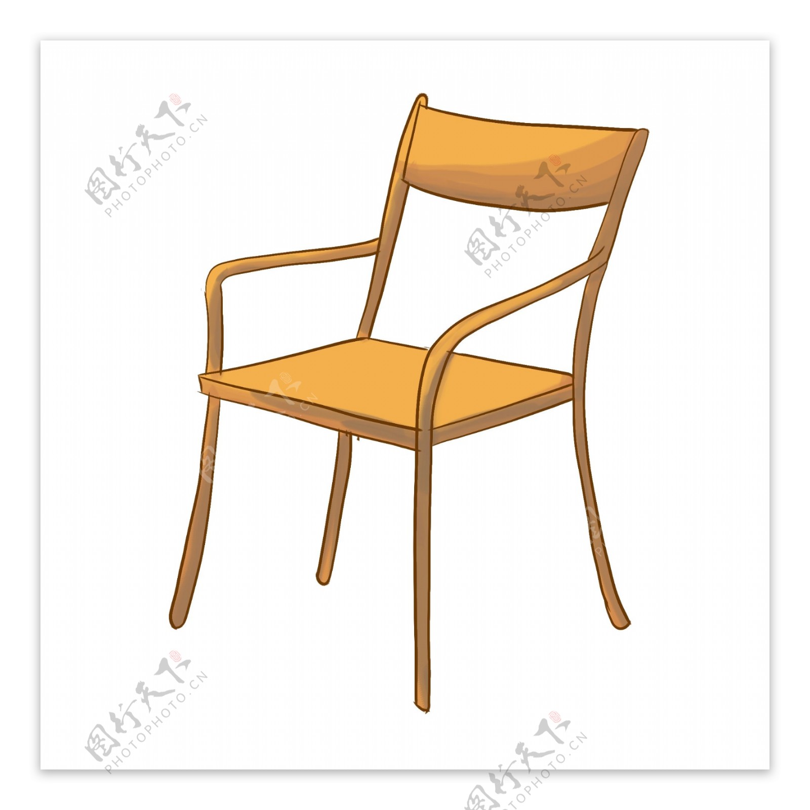 木头椅子装饰插画