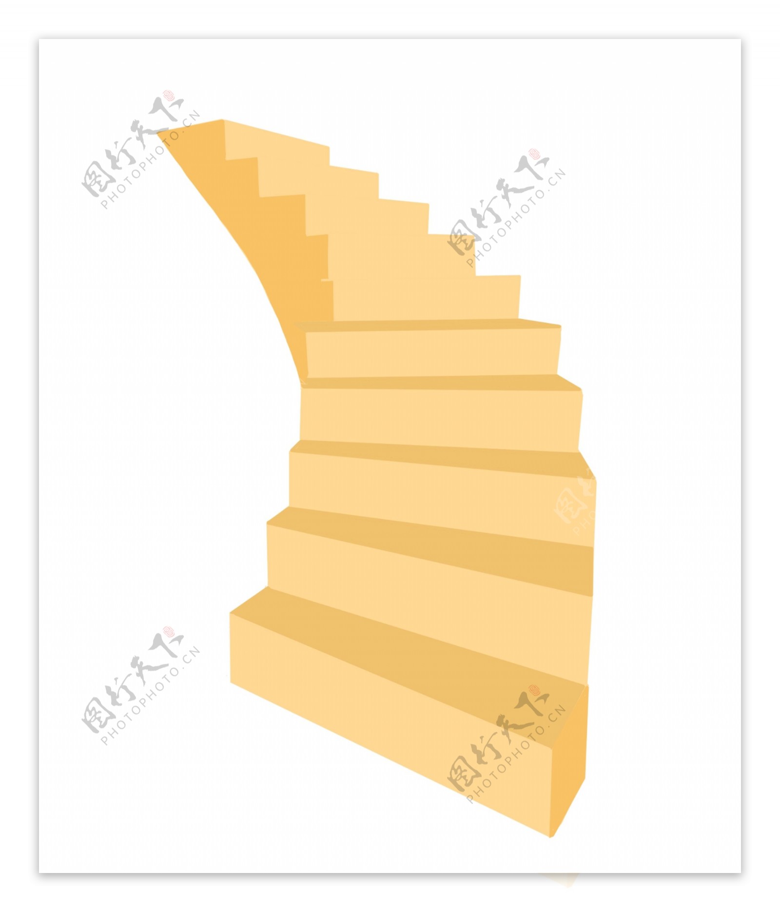 黄色的楼梯装饰插画