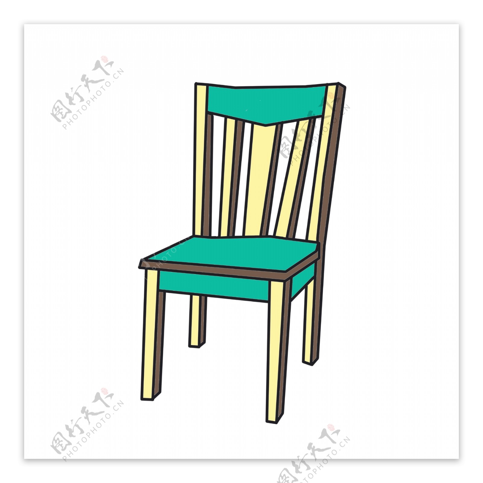 绿黄色的椅子插画