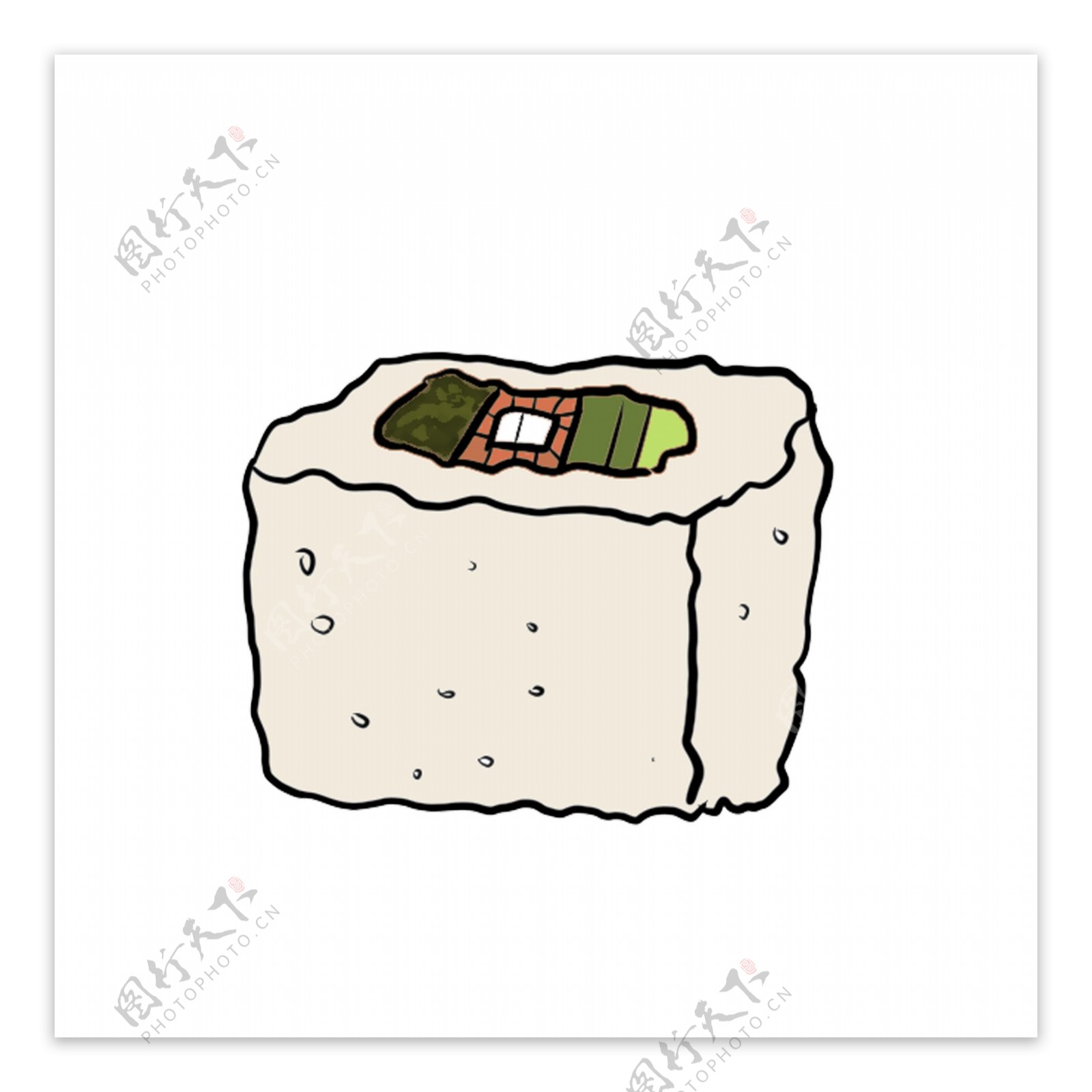 一块美味的寿司插图