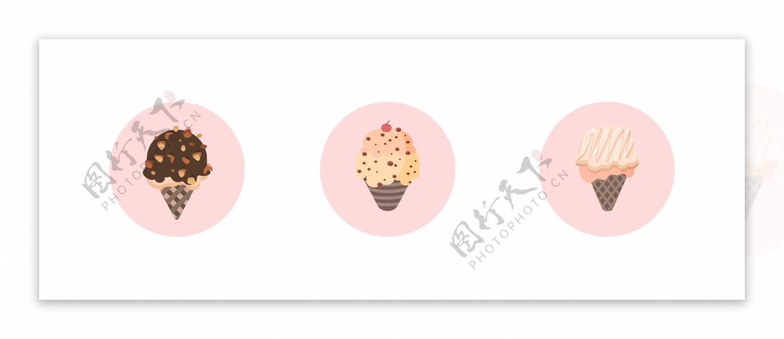 夏日雪糕卡通插画巧克力奶油冰淇淋矢量元素