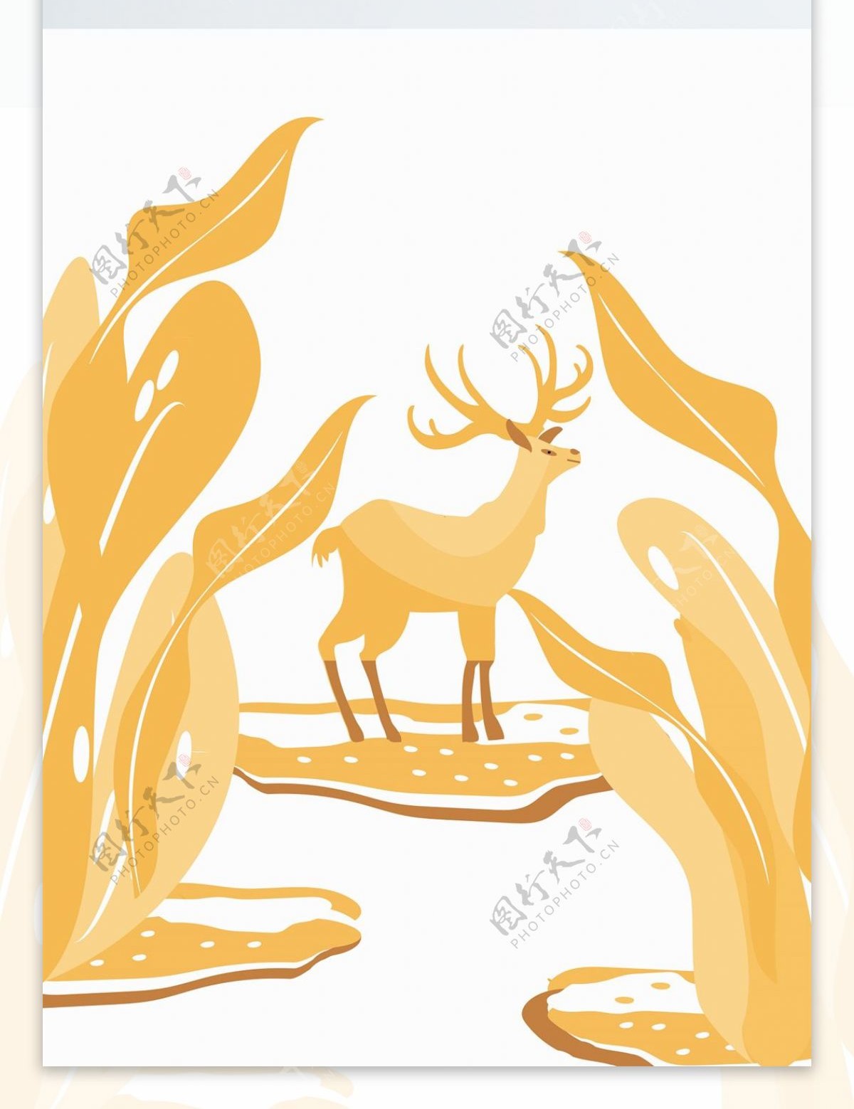 极简北欧麋鹿动物装饰画