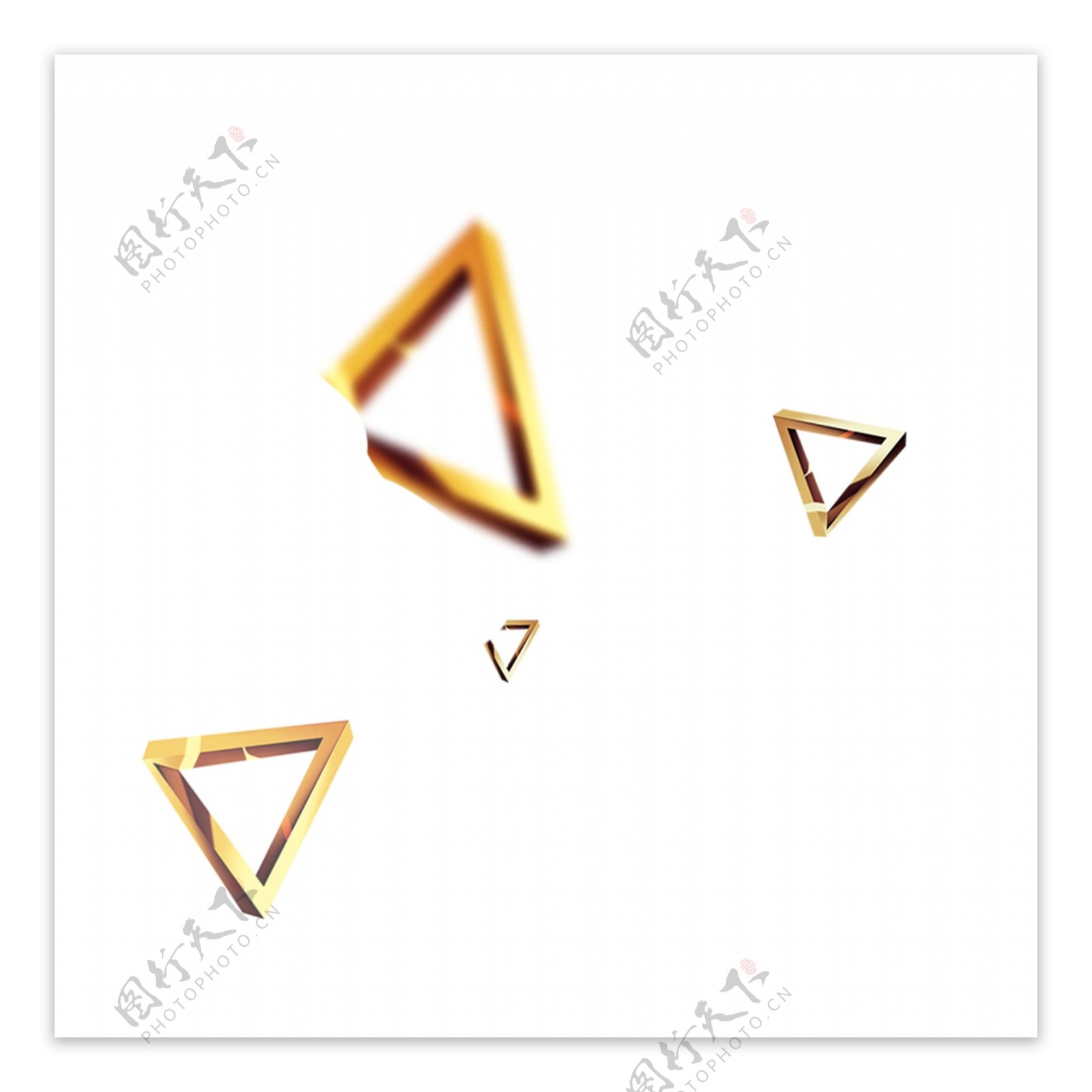 金色创意三角形几何元素