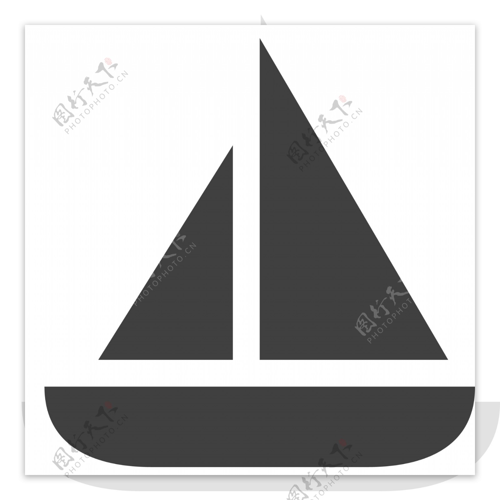 黑色的帆船图标