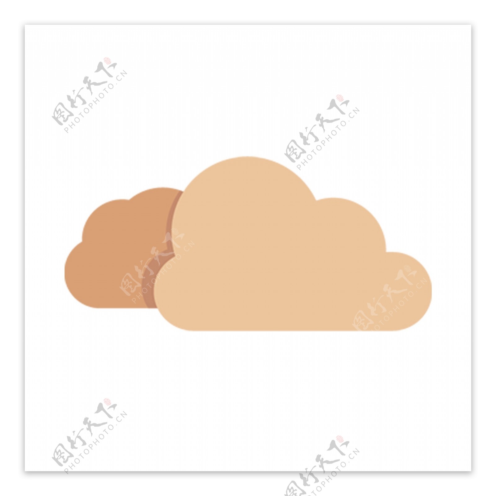 棕色剪纸云朵装饰
