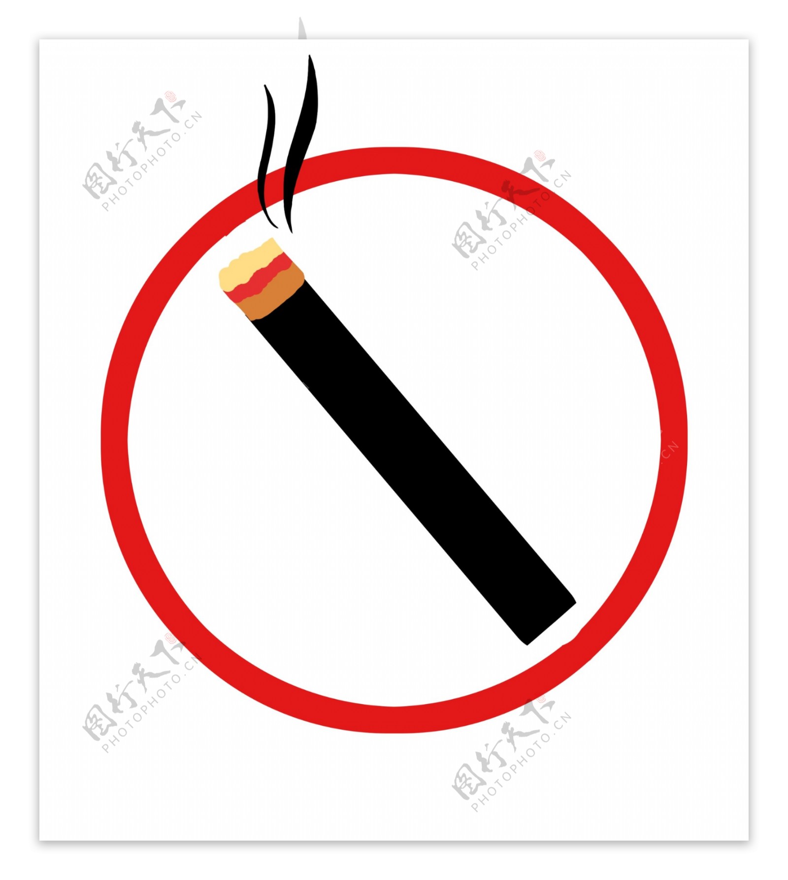 红色禁止吸烟标志